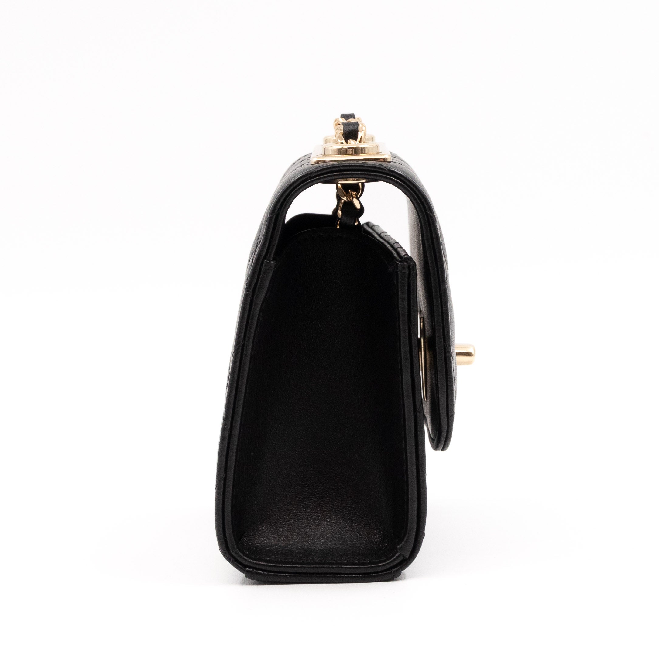 Trendy CC Clutch With Chain Black Leather