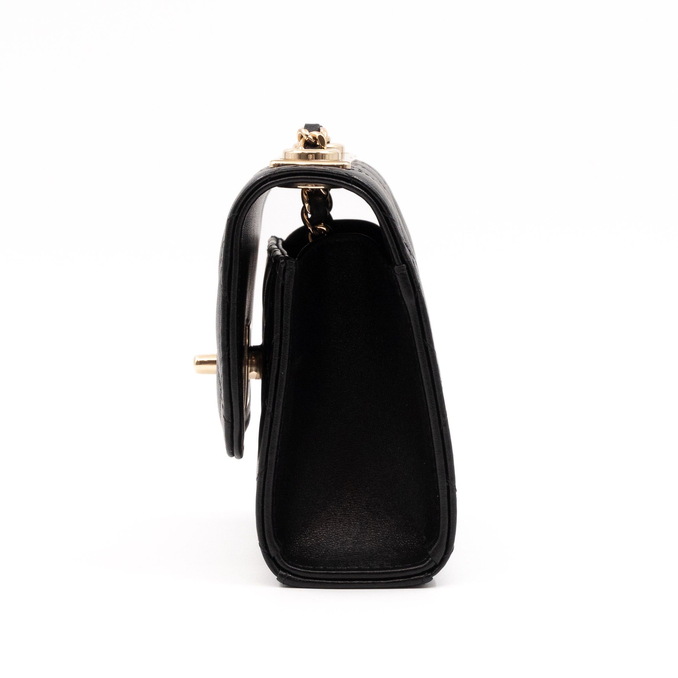 Trendy CC Clutch With Chain Black Leather