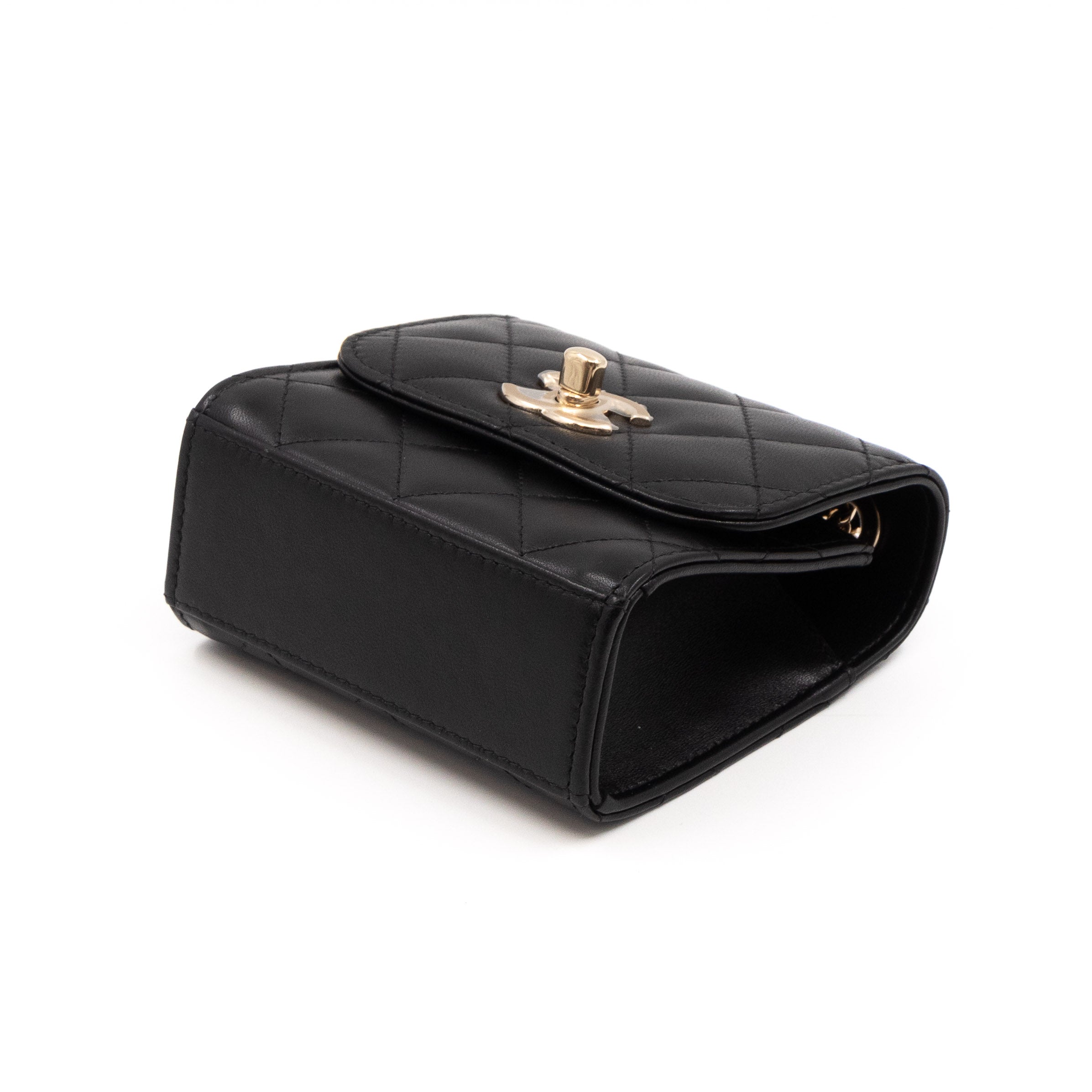 Trendy CC Clutch With Chain Black Leather