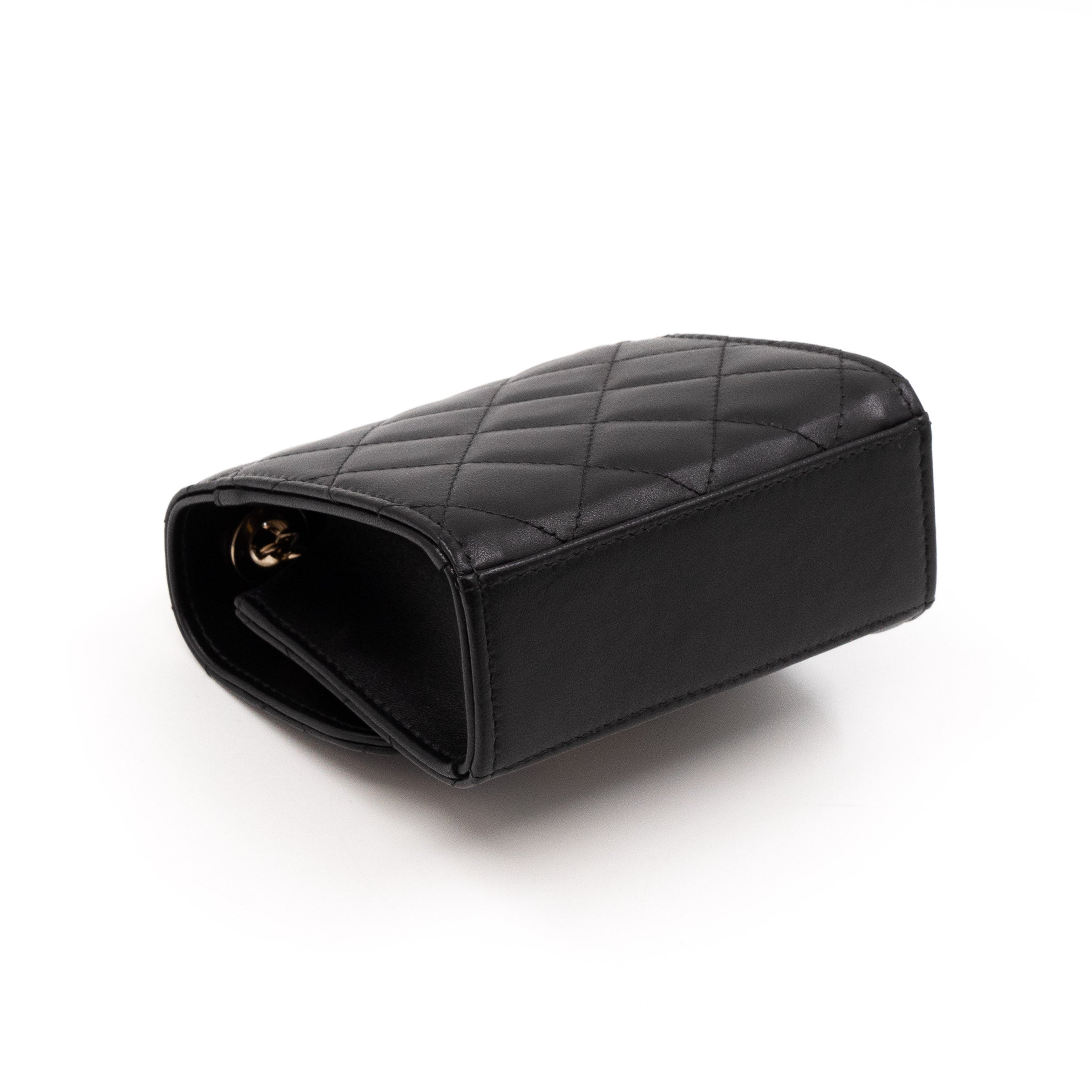 Trendy CC Clutch With Chain Black Leather