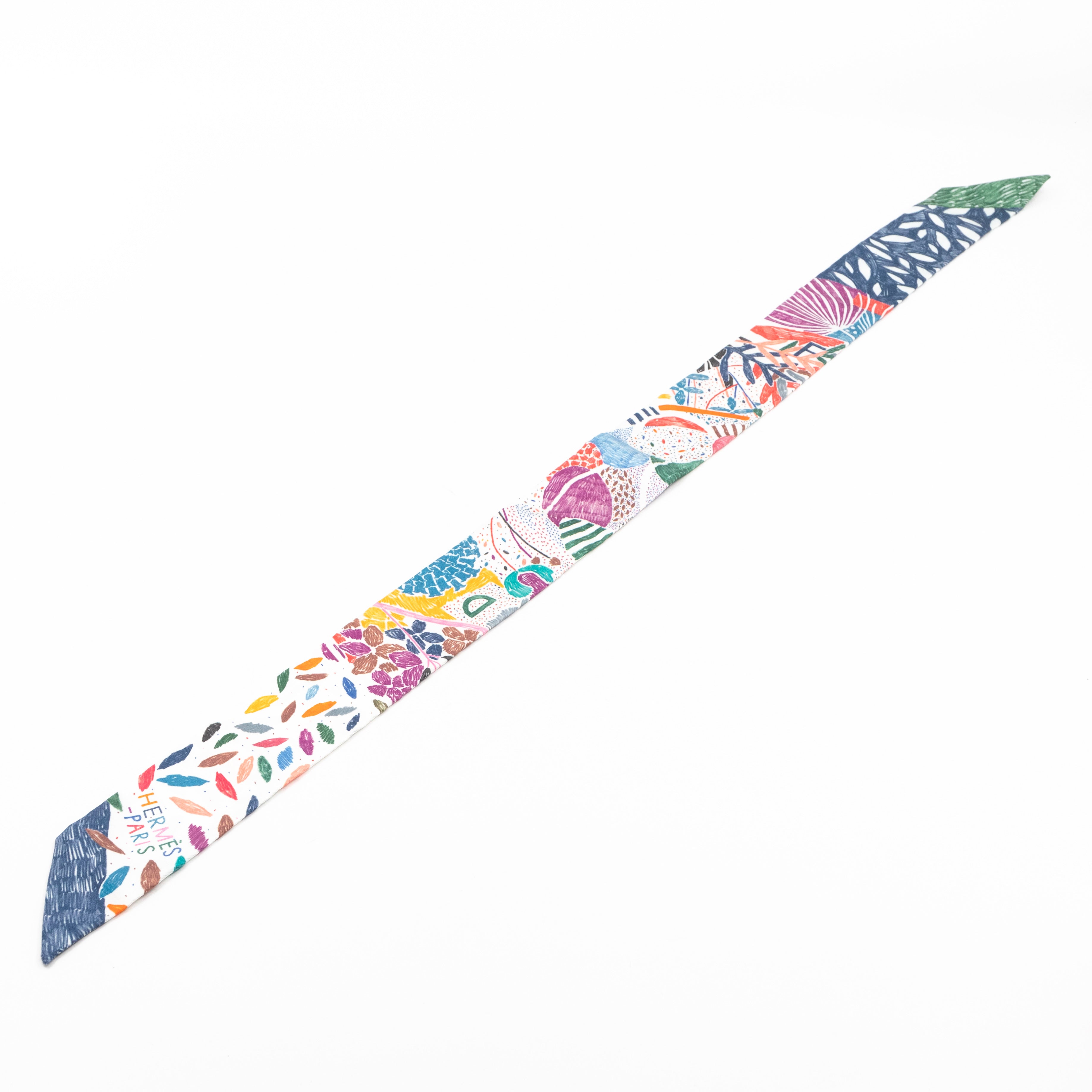 Twilly Scarf Multicolor White Letters