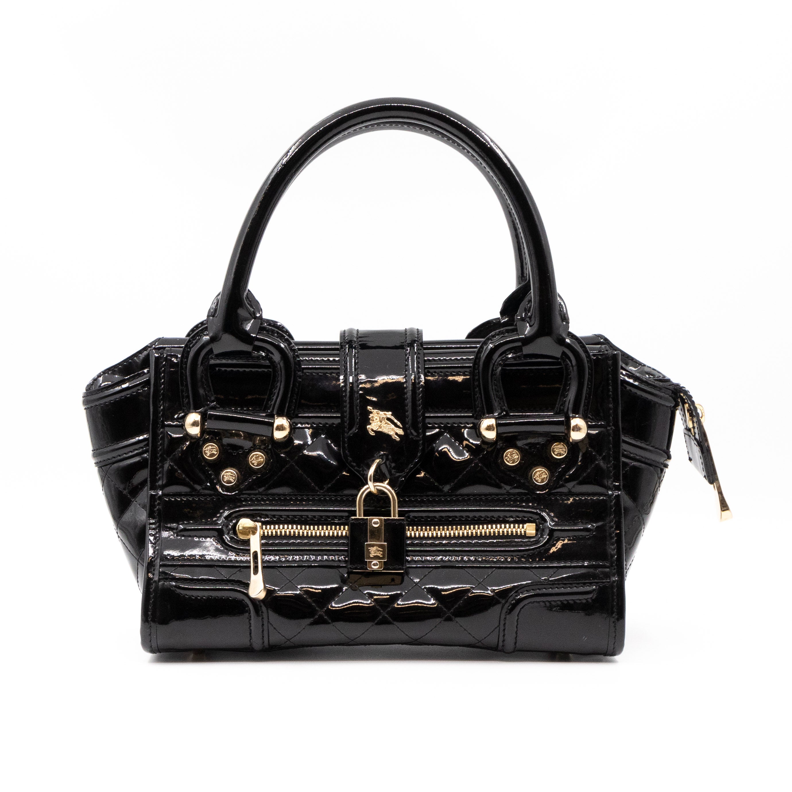 Mini Manor Bag Quilted Patent Leather Black