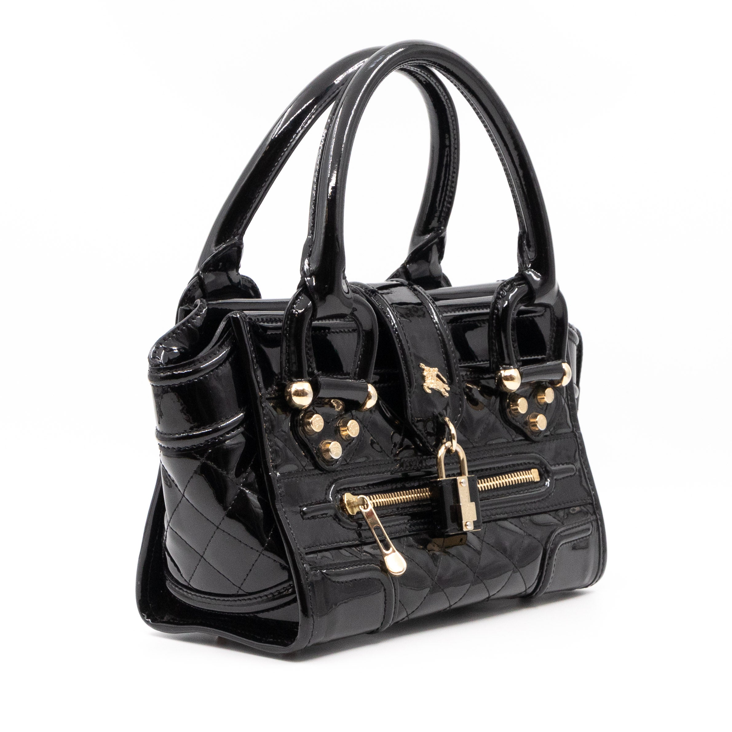Mini Manor Bag Quilted Patent Leather Black