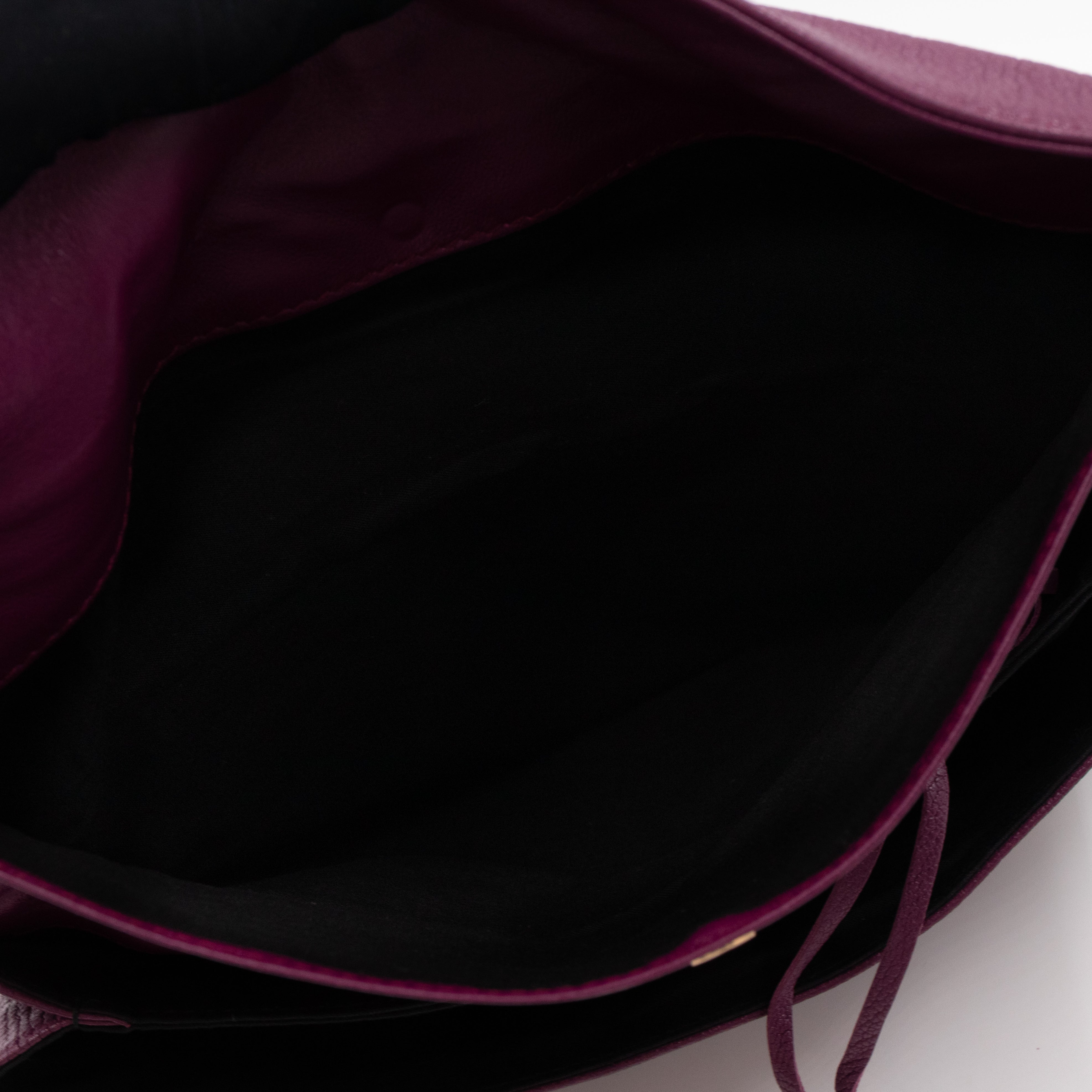 Metallic Edge Envelope Clutch Crossbody Purple Leather