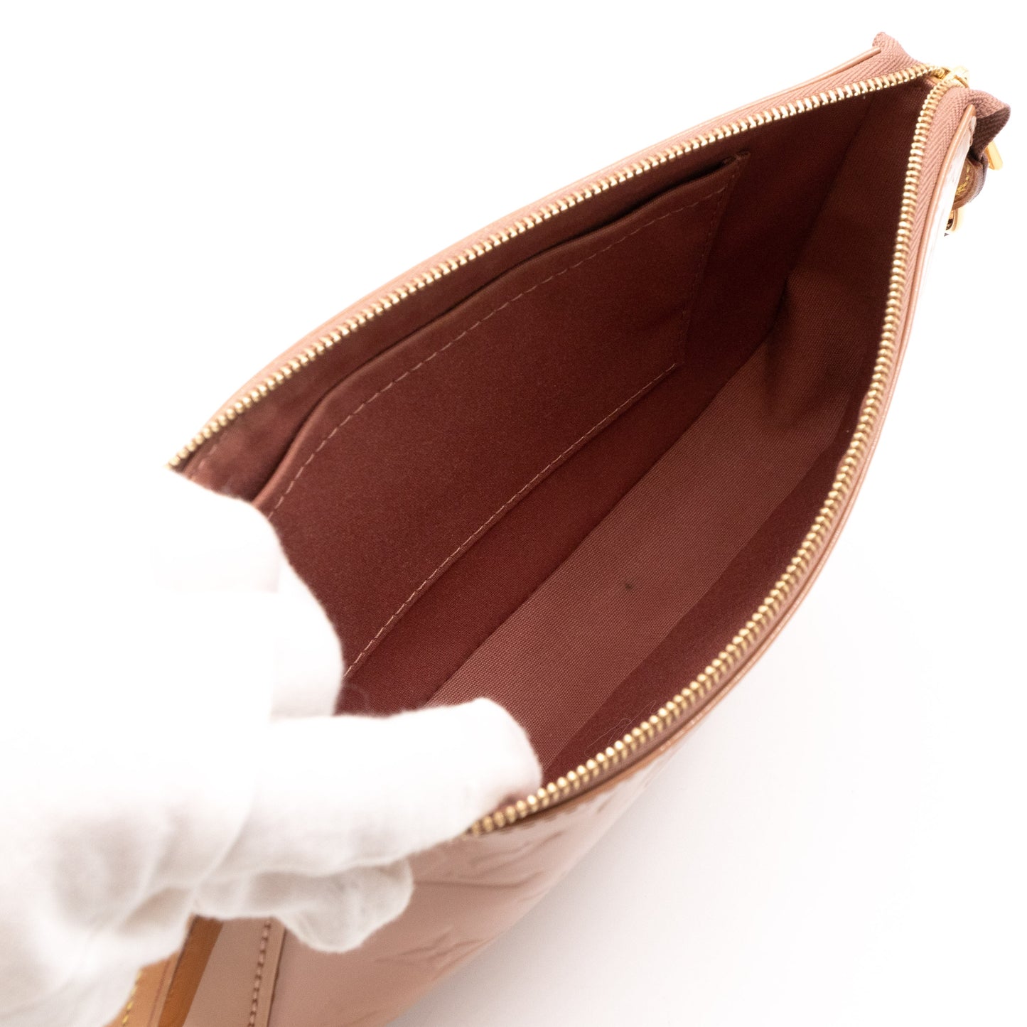 Pochette Accessoires Vernis Rose Velours