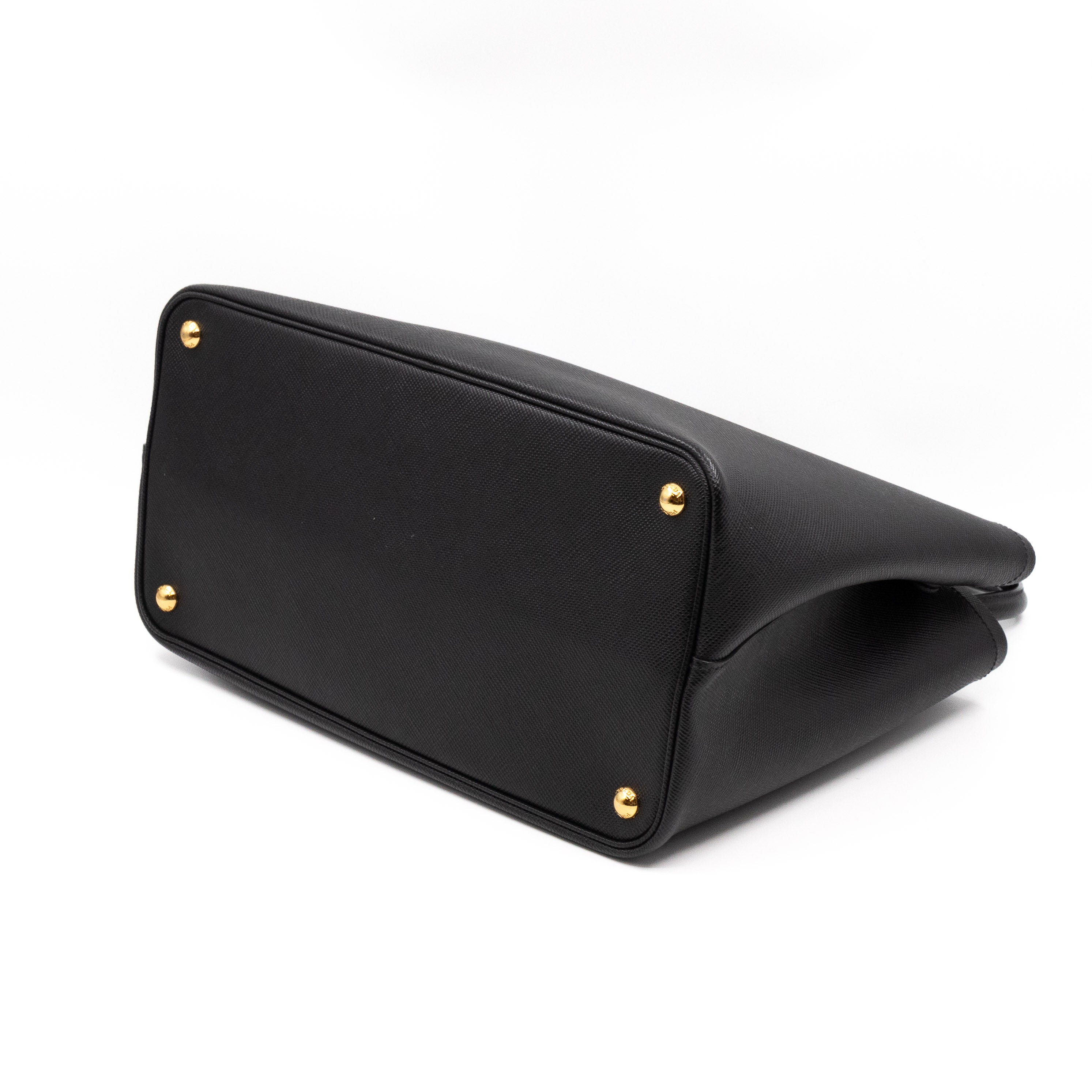 Double Bag Large Black Saffiano Leather
