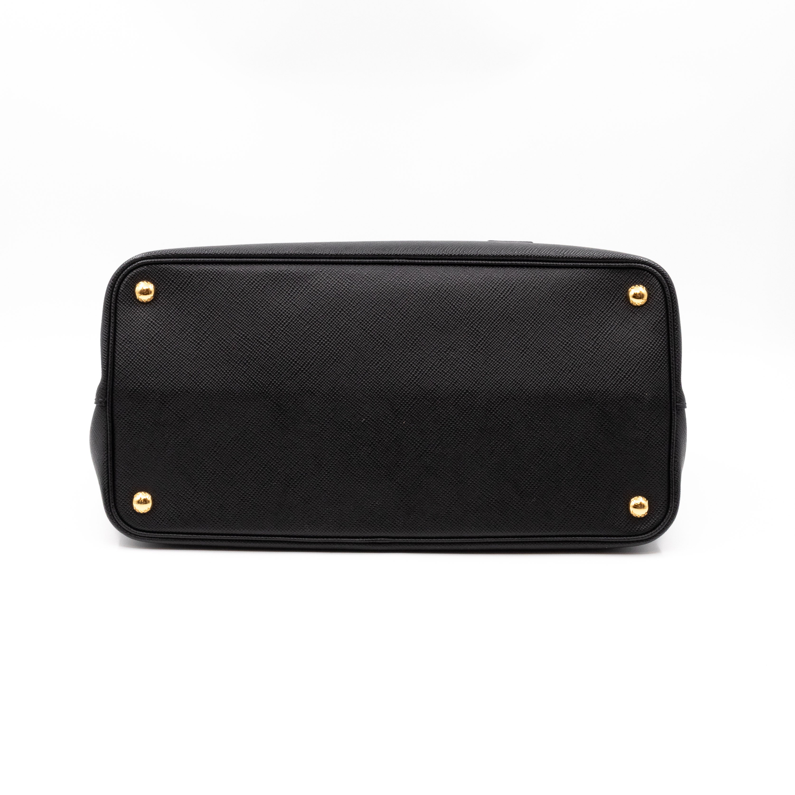 Double Bag Large Black Saffiano Leather