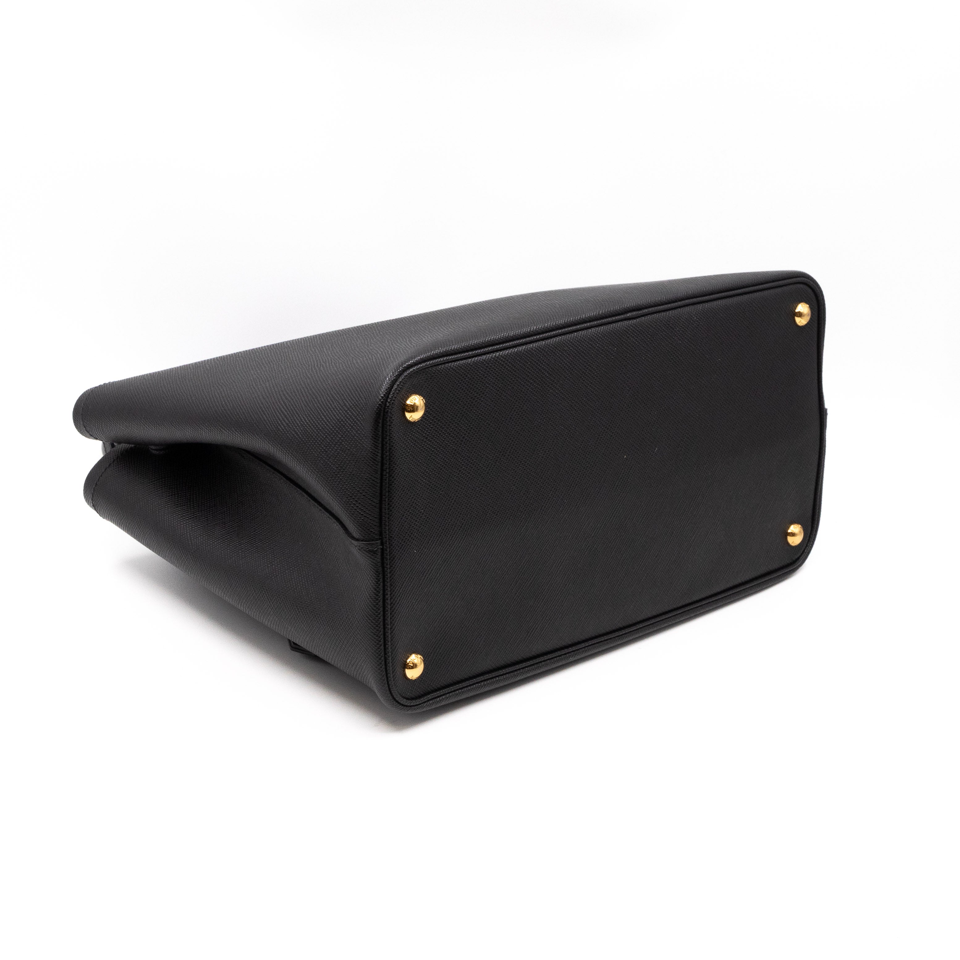 Double Bag Large Black Saffiano Leather
