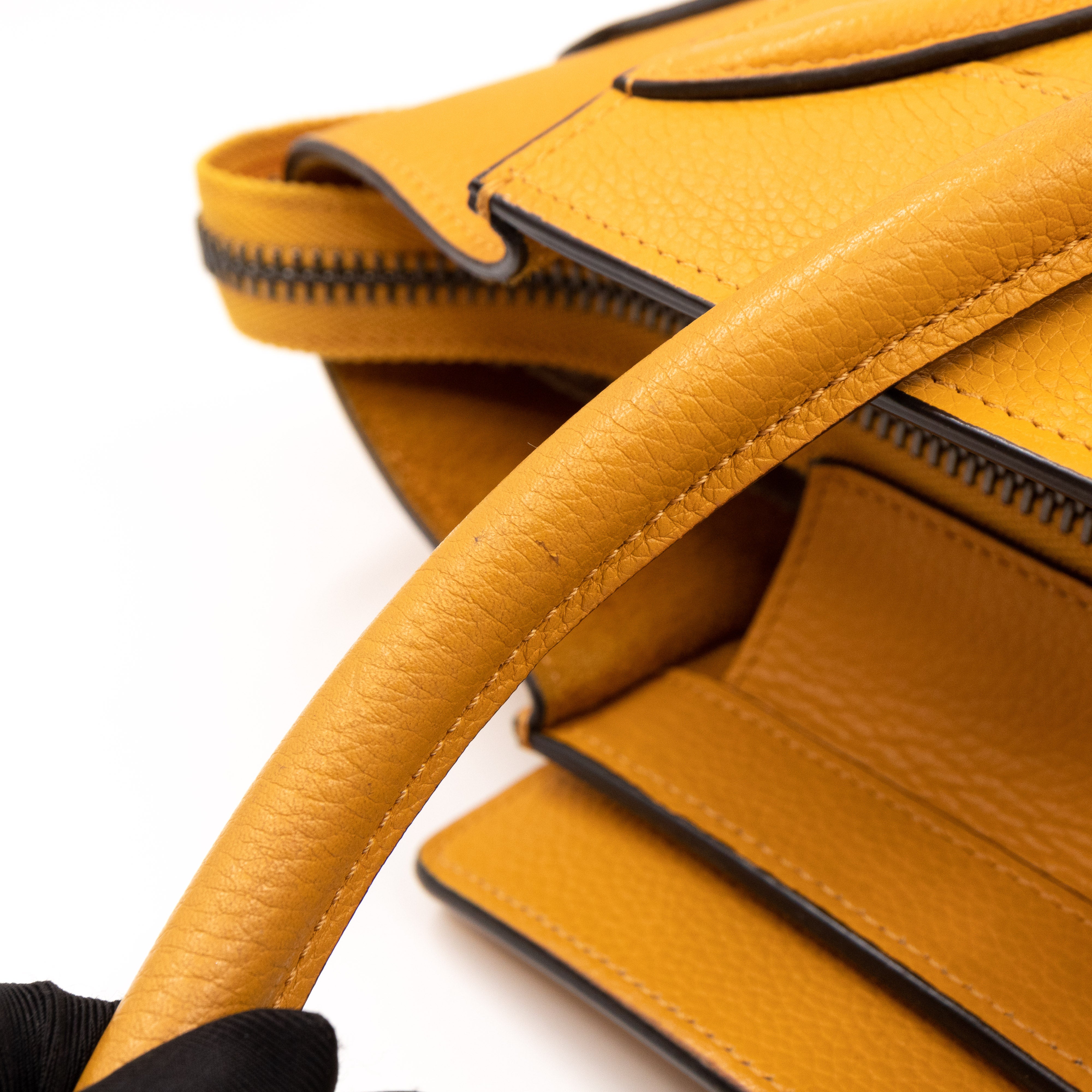 Micro Luggage Amber Leather