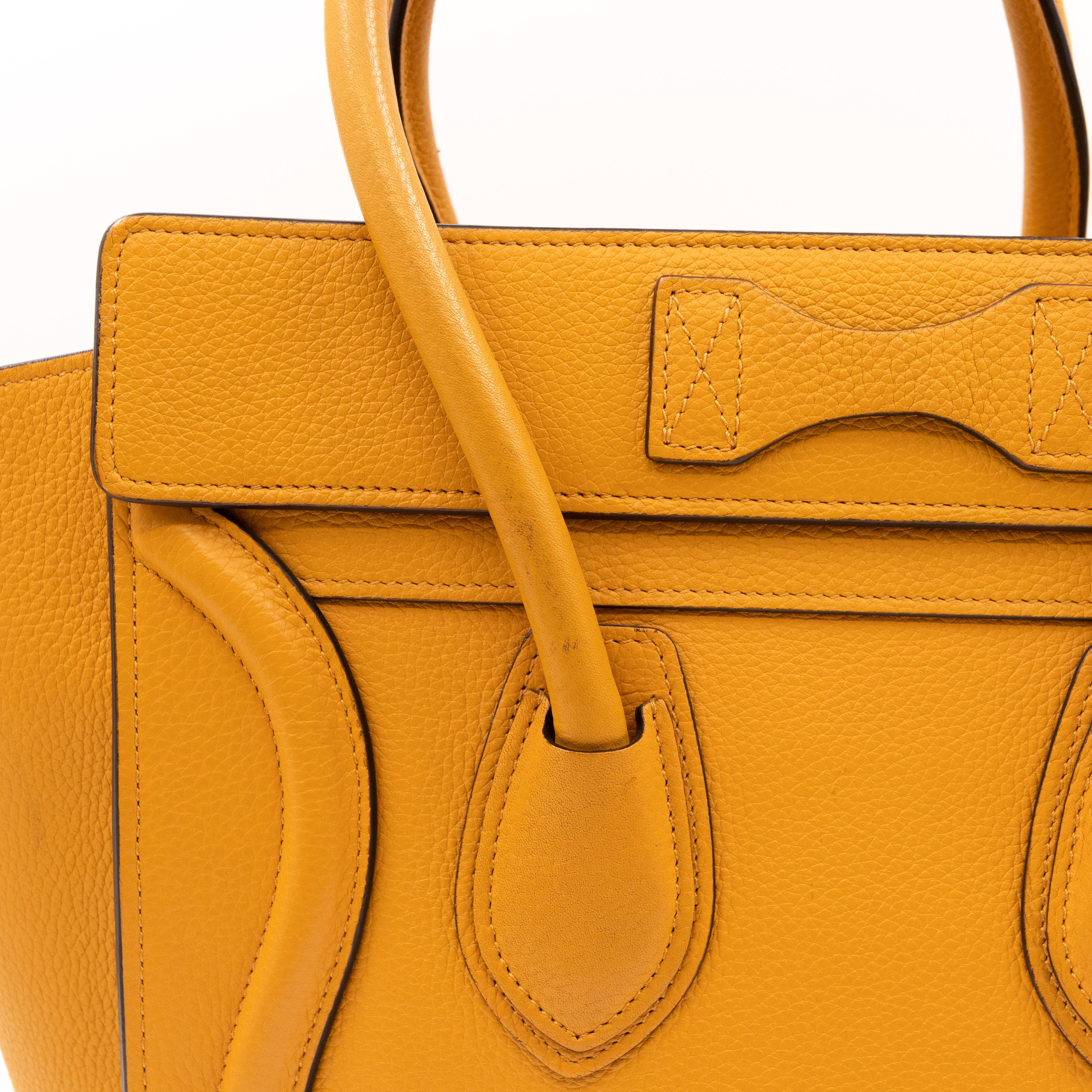 Micro Luggage Amber Leather