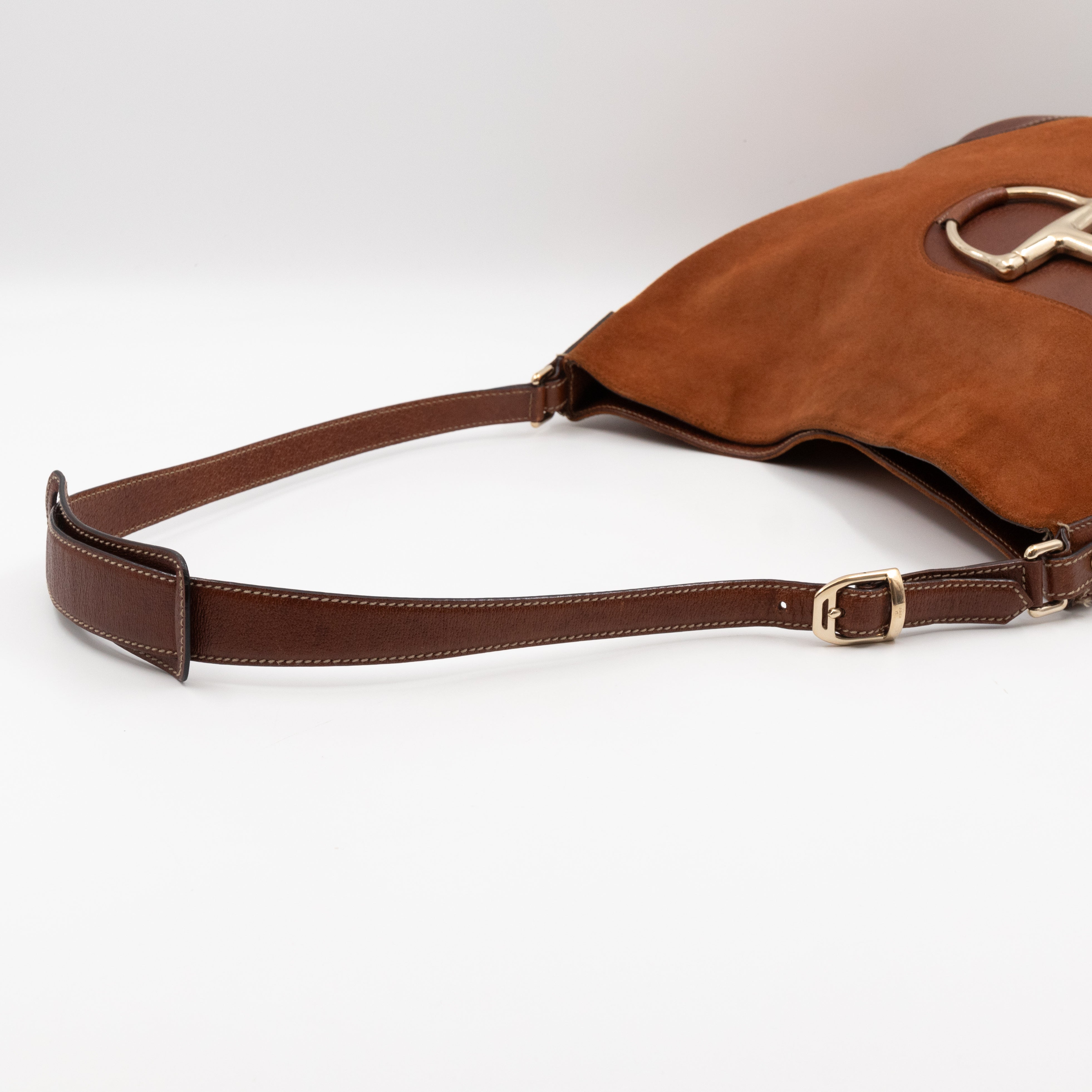 Horsebit Hobo Brown Suede Leather