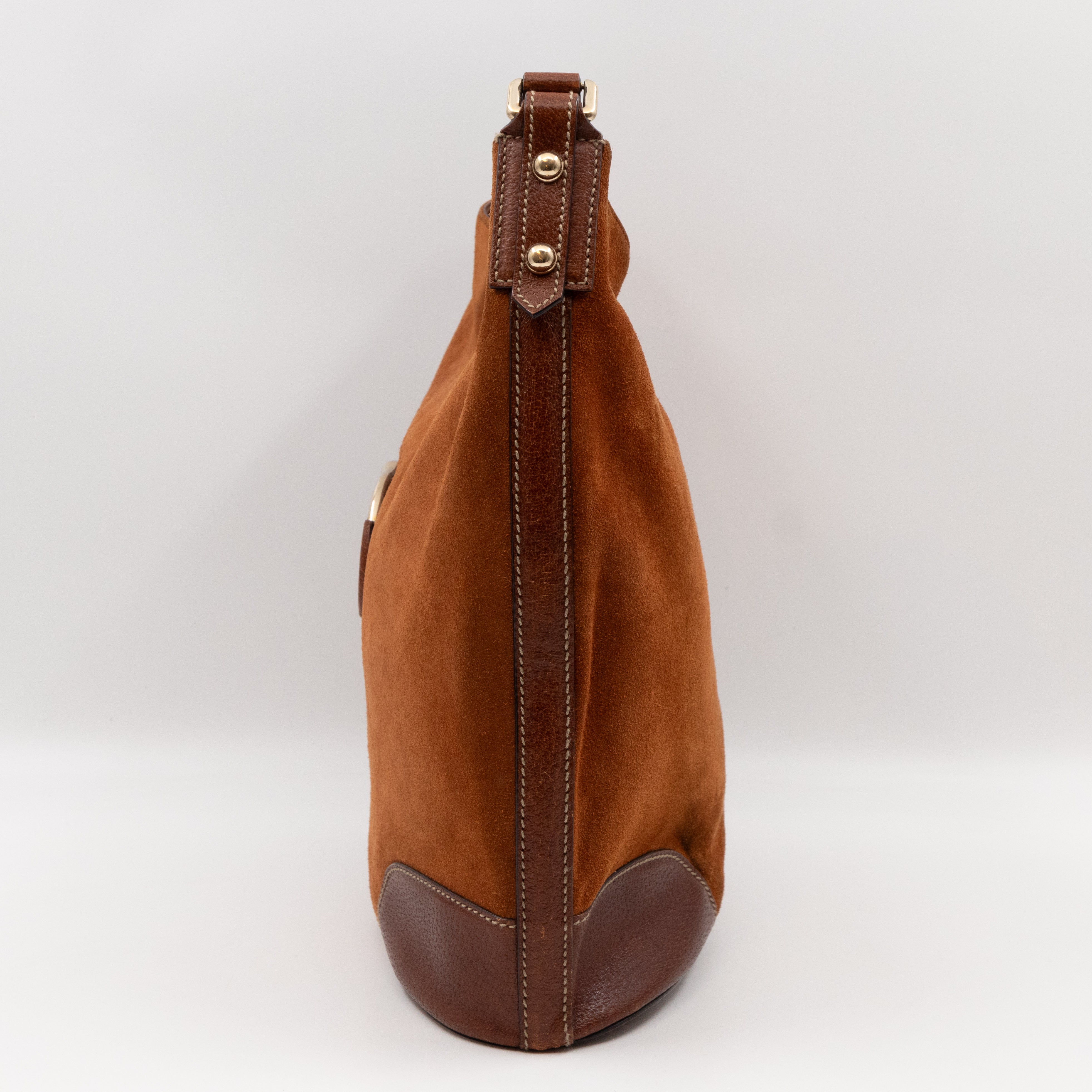 Horsebit Hobo Brown Suede Leather