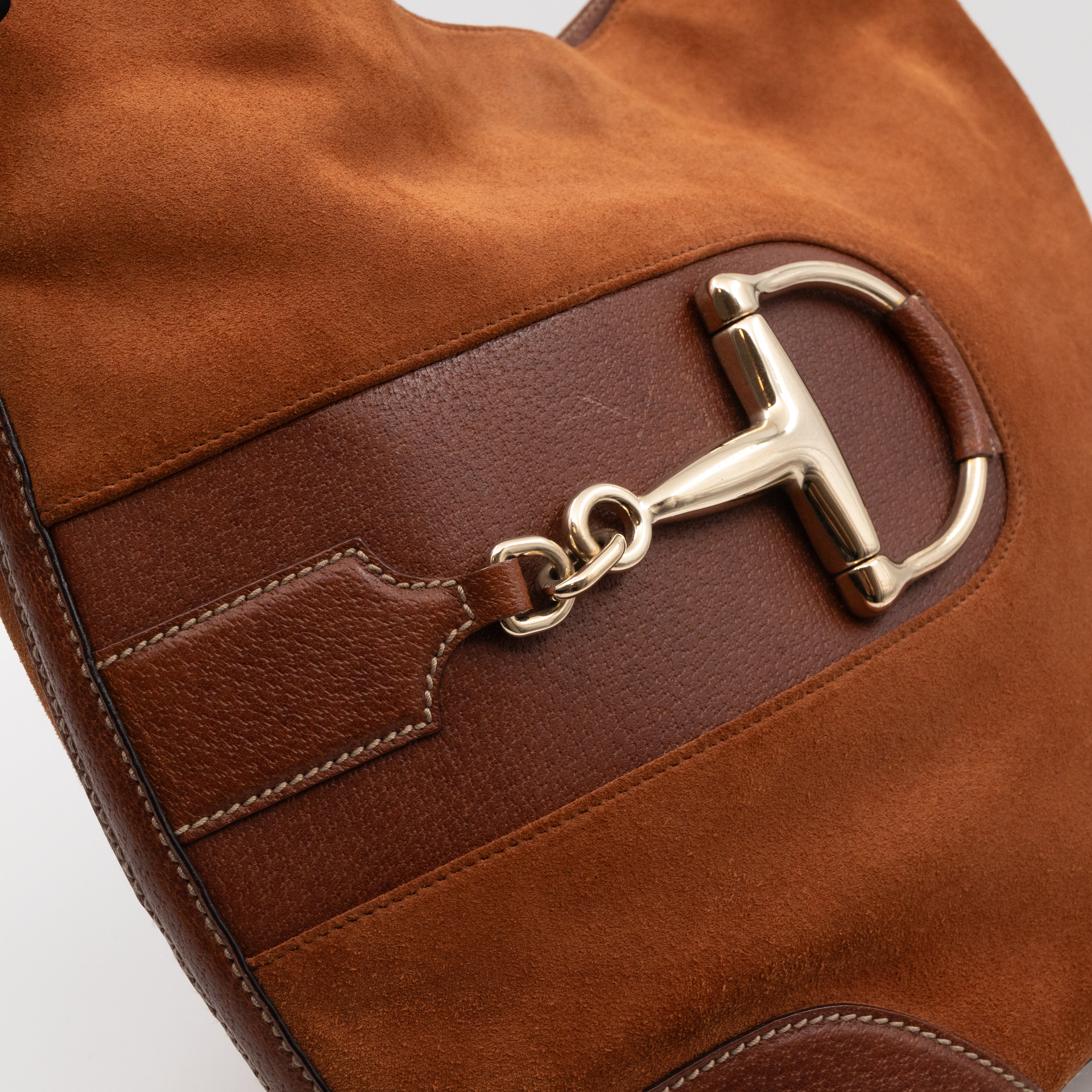 Horsebit Hobo Brown Suede Leather