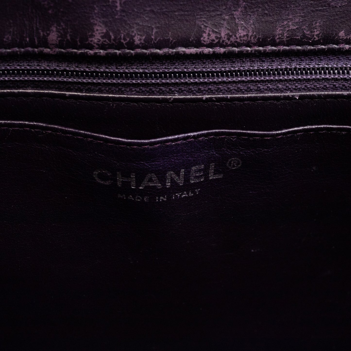 Classic Single Flap Maxi Purple Patent Silver