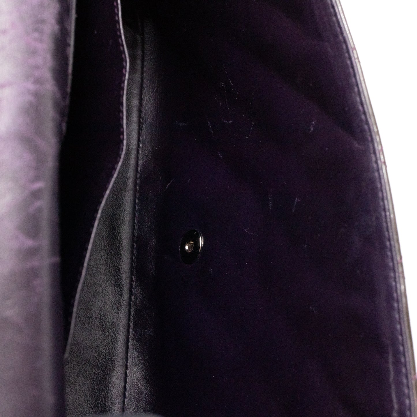 Classic Single Flap Maxi Purple Patent Silver