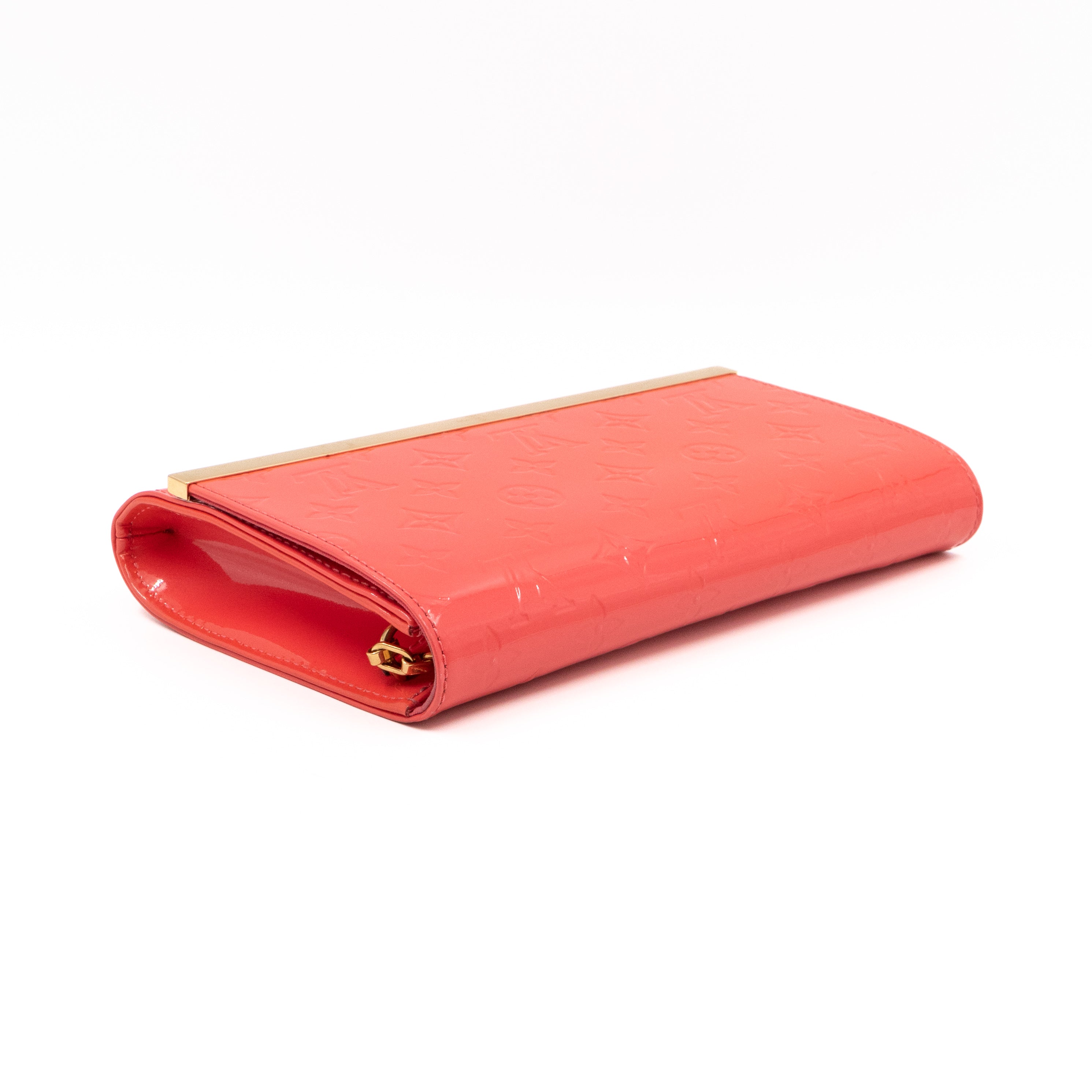 Ana Clutch Vernis Rose Litchi