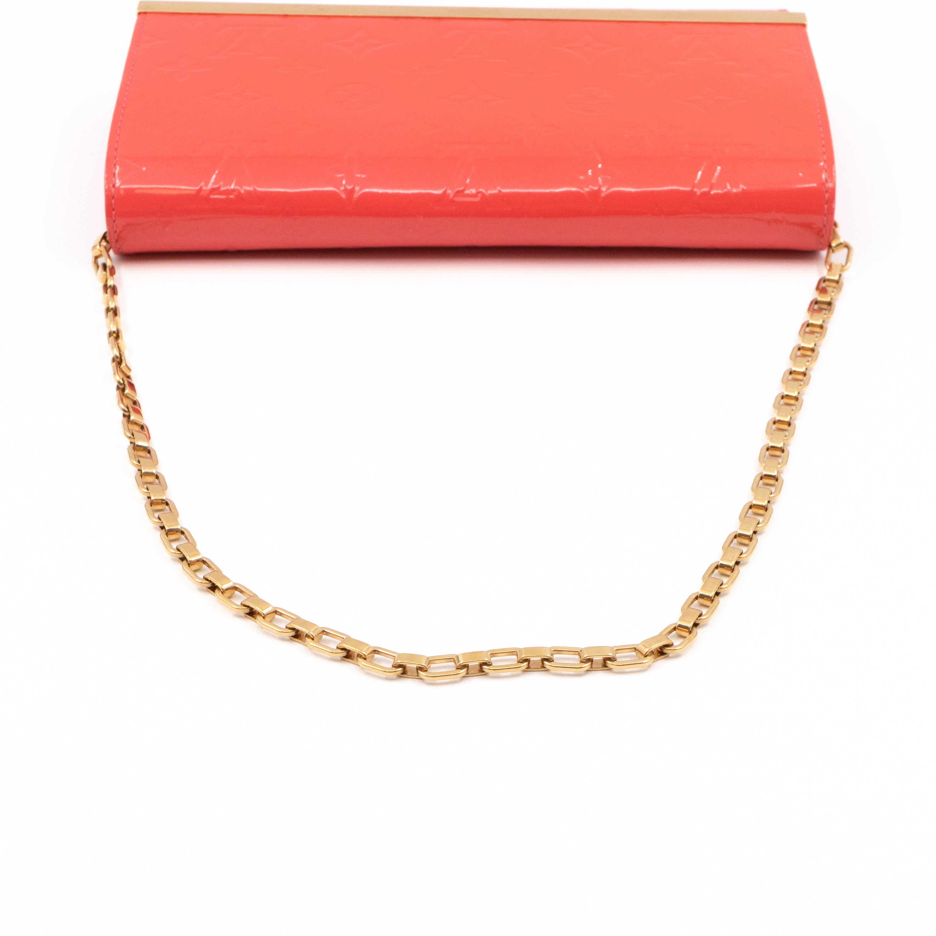 Ana Clutch Vernis Rose Litchi
