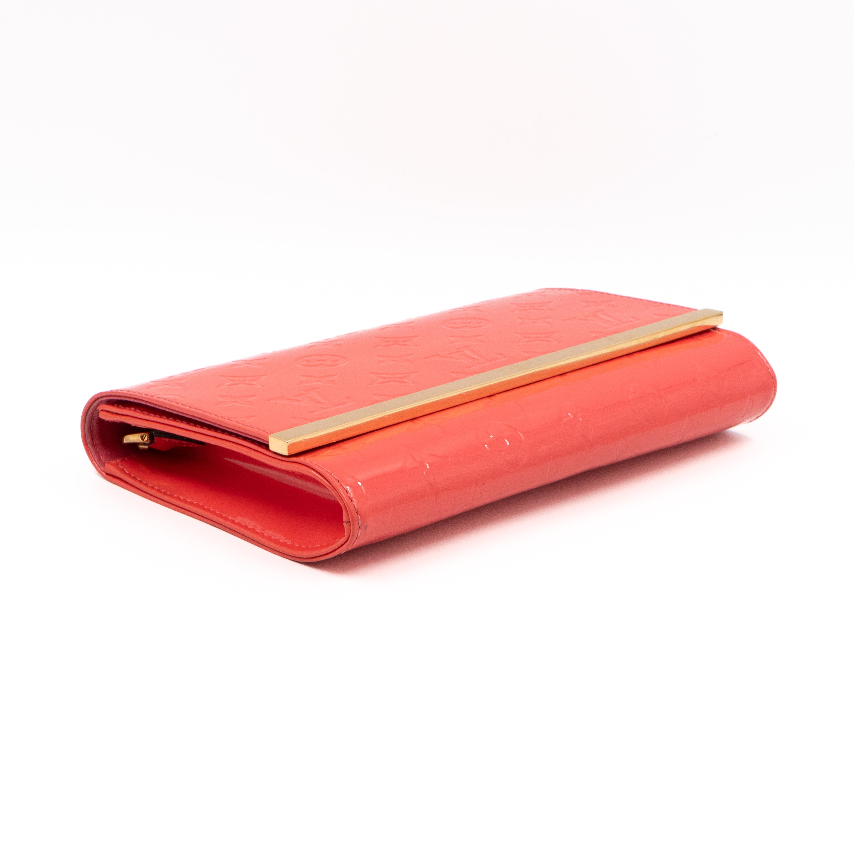 Ana Clutch Vernis Rose Litchi