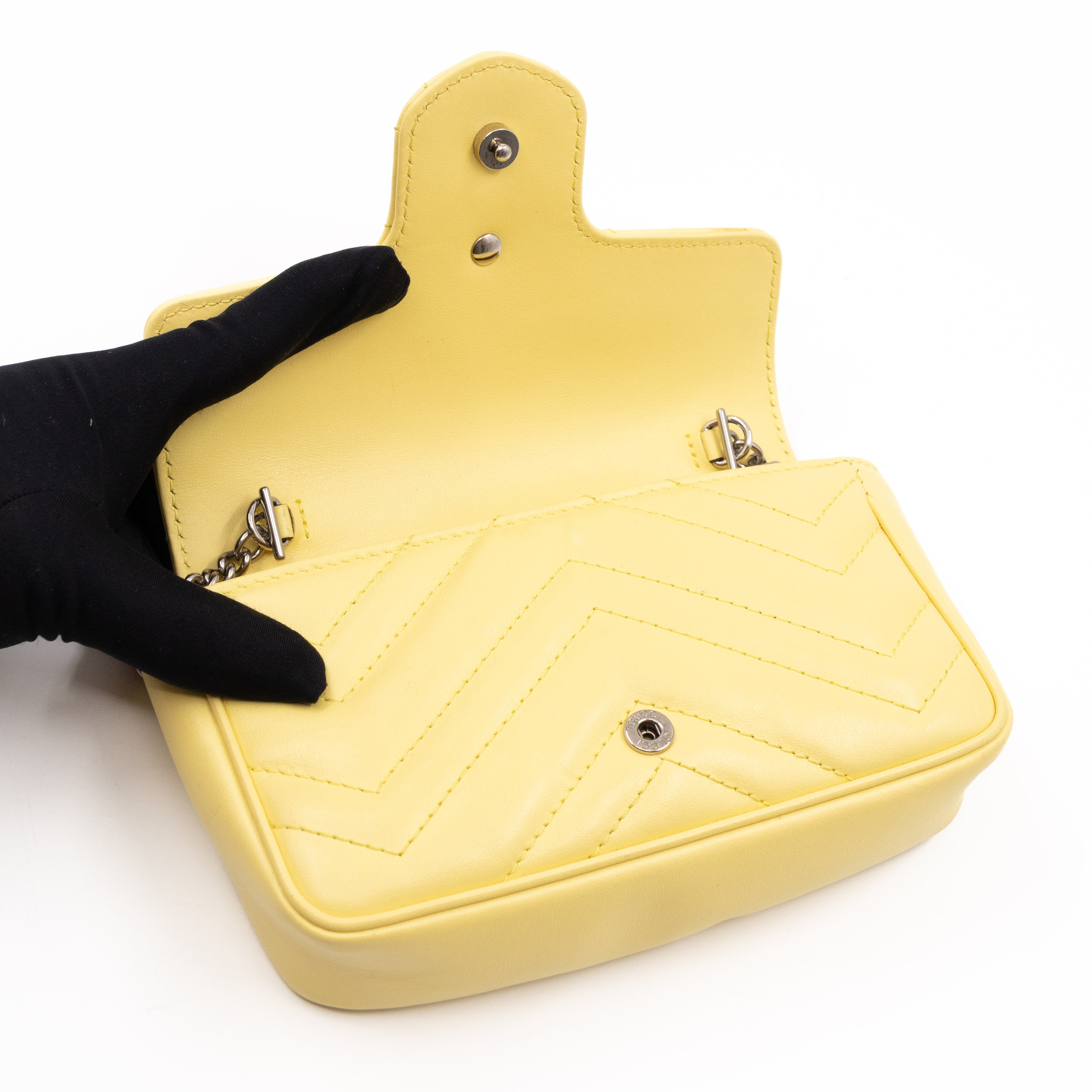 GG Marmont Flap Matelassé Super Mini Yellow