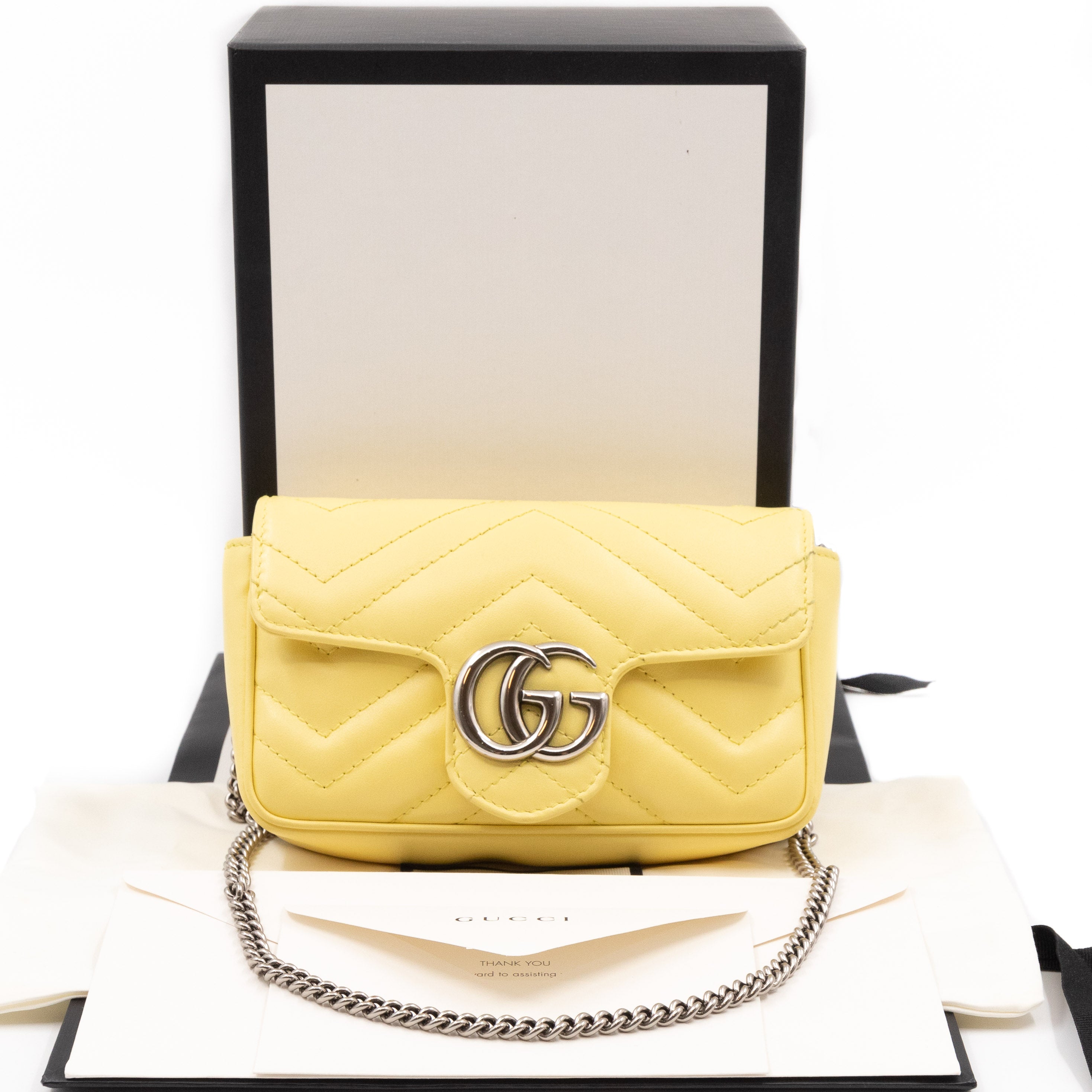 GG Marmont Flap Matelassé Super Mini Yellow