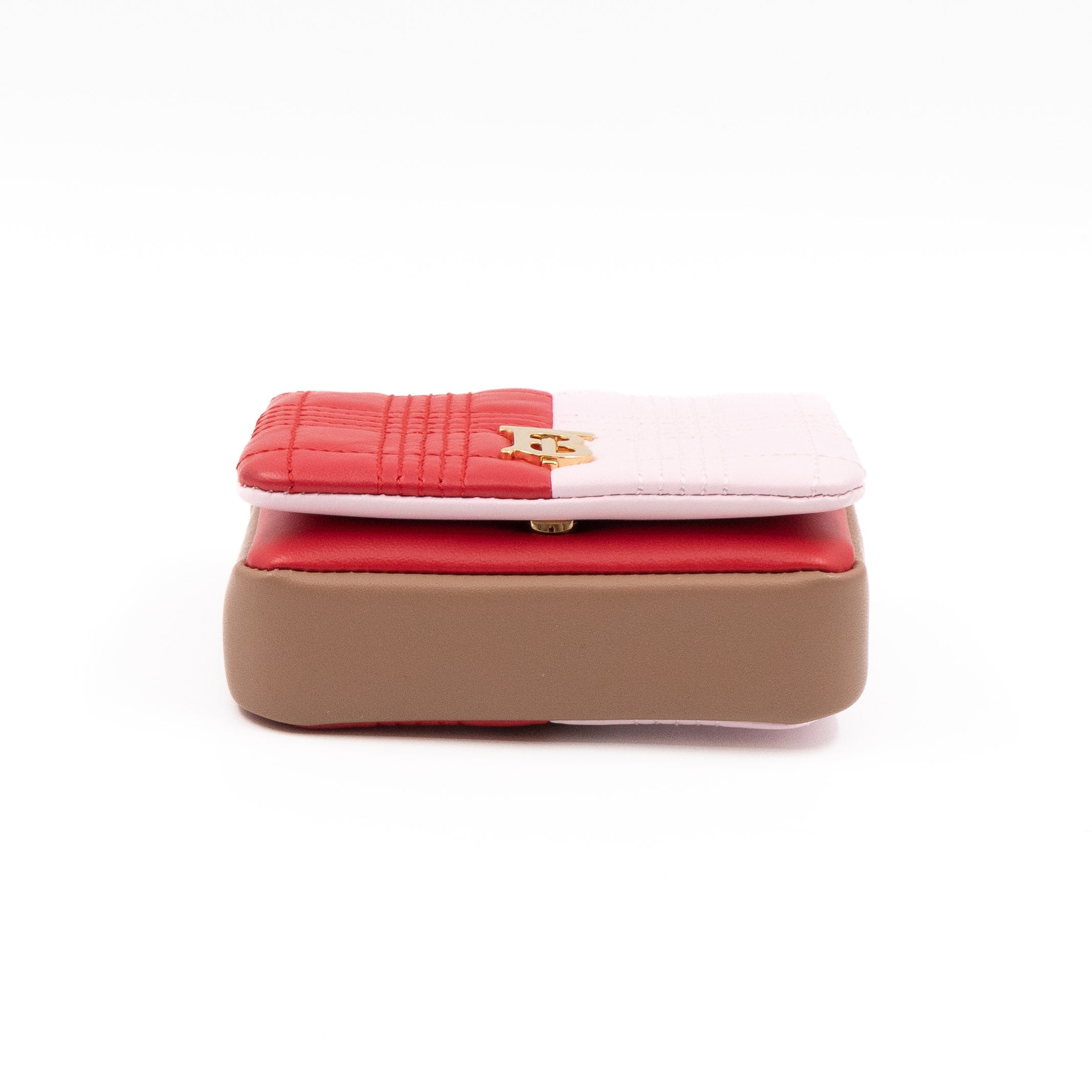 Micro Quilted Lola Shoulder Bag Red & Pink Leather