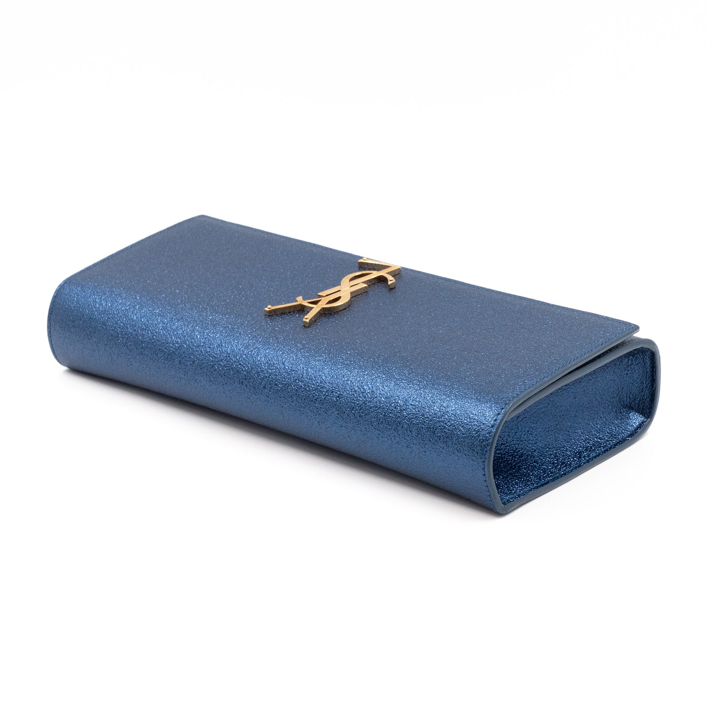 Kate Clutch Blue Metallic Glitter Leather