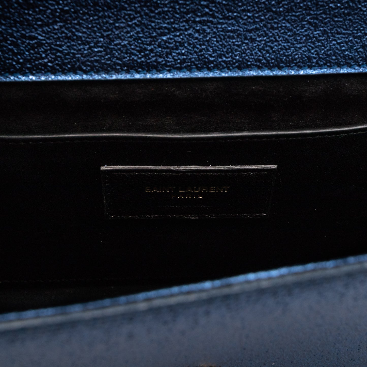 Kate Clutch Blue Metallic Glitter Leather