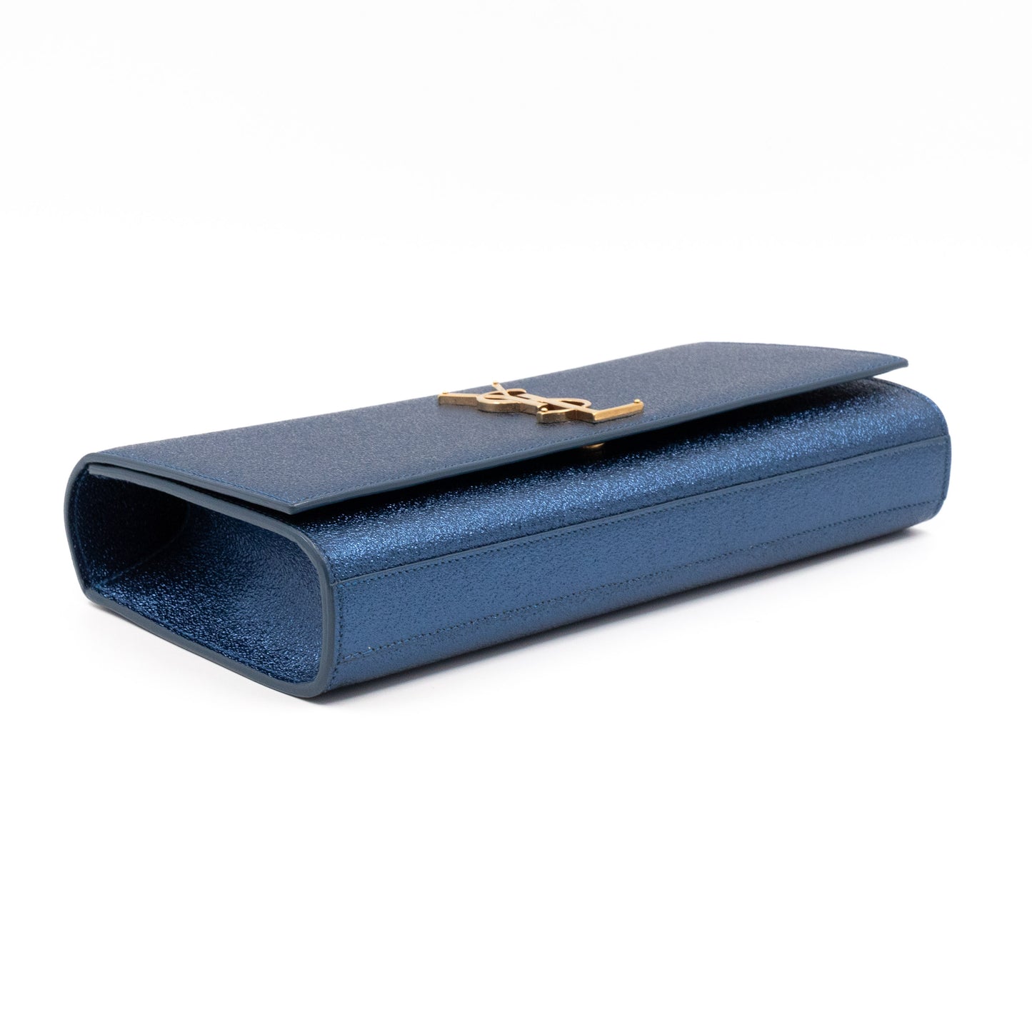 Kate Clutch Blue Metallic Glitter Leather