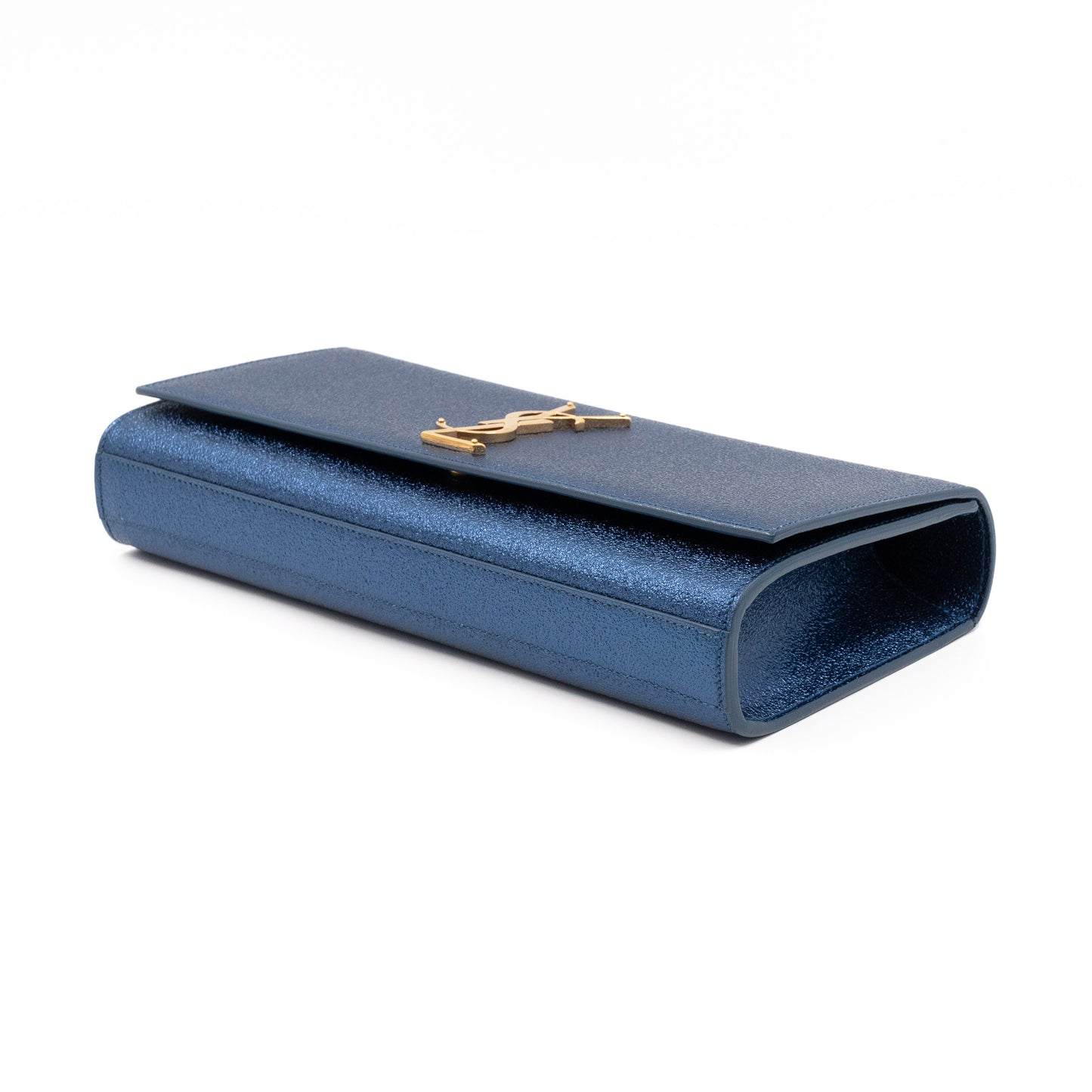 Kate Clutch Blue Metallic Glitter Leather