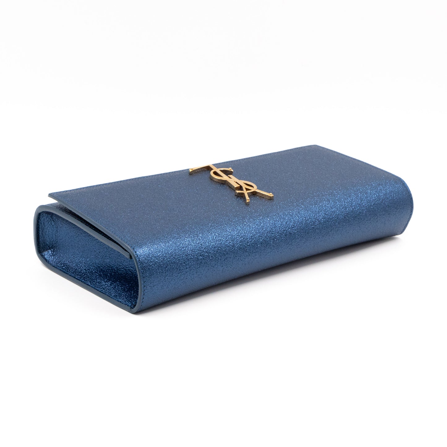 Kate Clutch Blue Metallic Glitter Leather