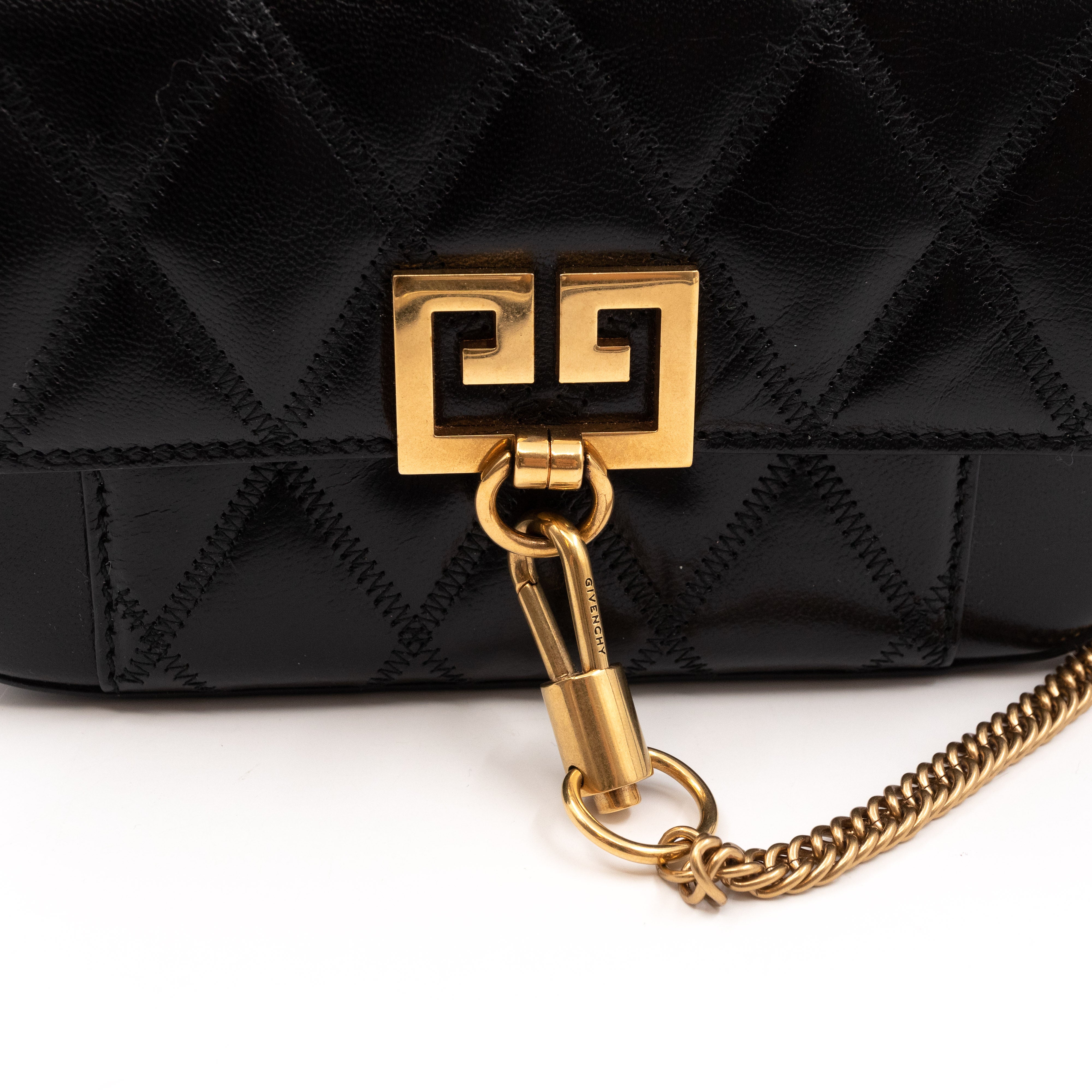 Mini Quilted Pocket Bag Black Leather