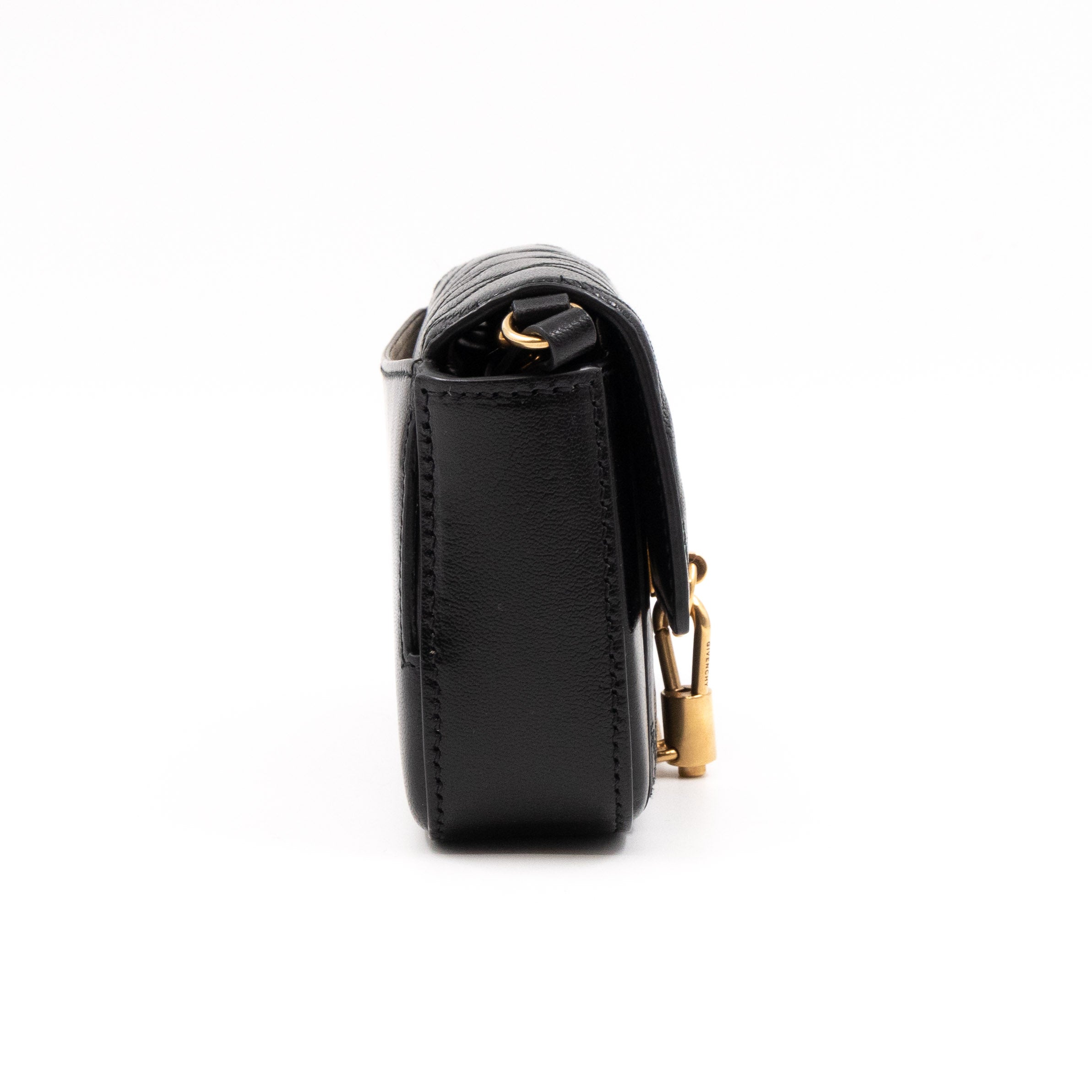 Mini Quilted Pocket Bag Black Leather