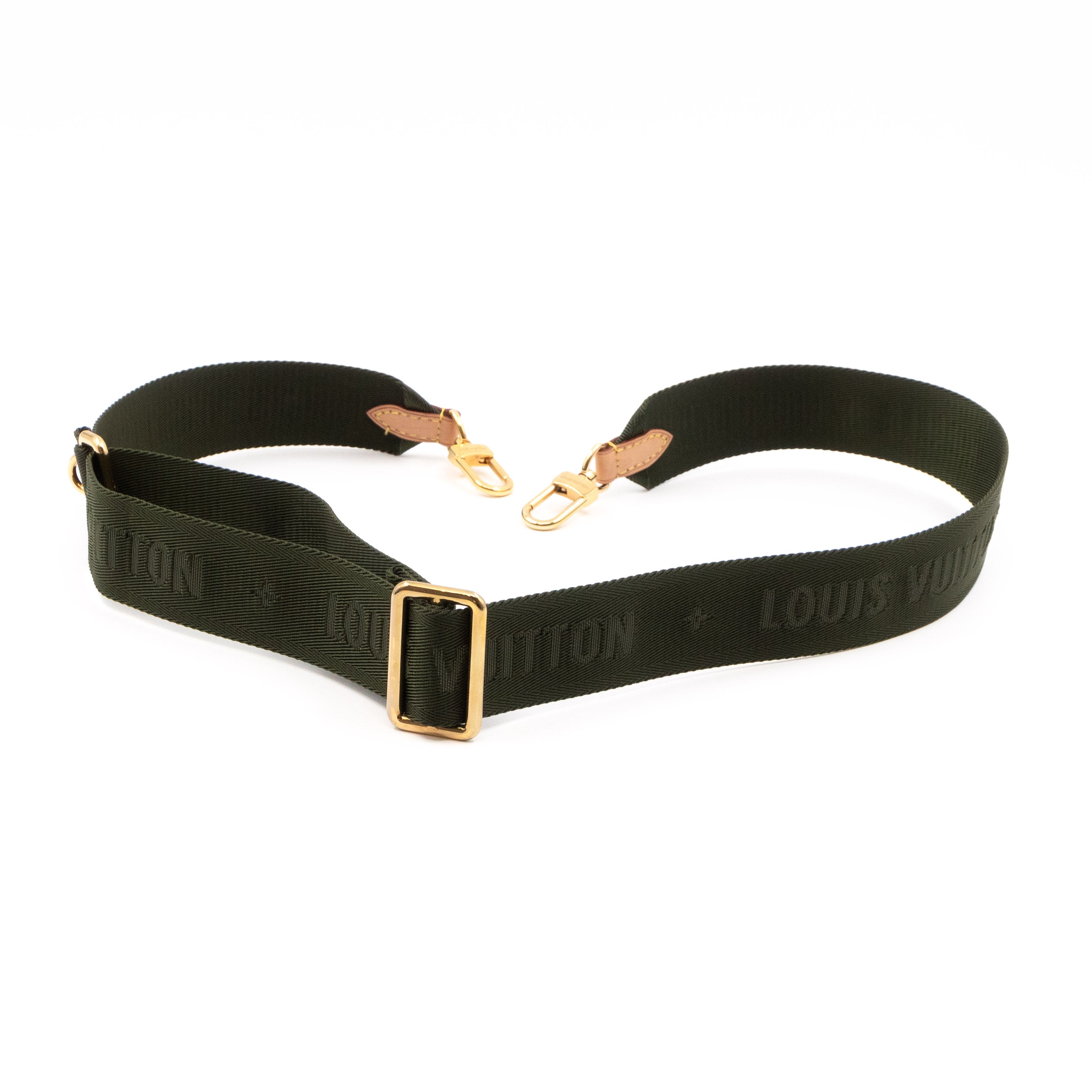Bandoulière Shoulder Strap Green Khaki Jacquard
