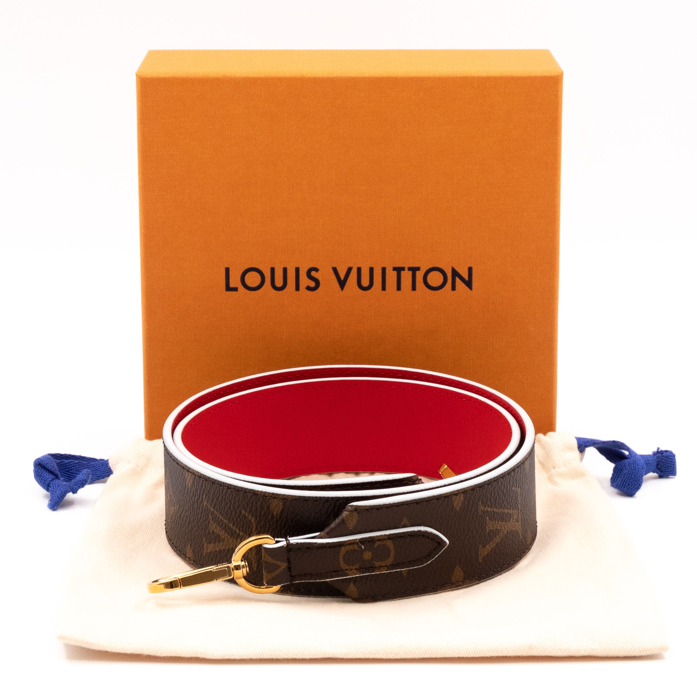 LOUIS VUITTON Monogram Bandouliere Shoulder Strap Red 492830