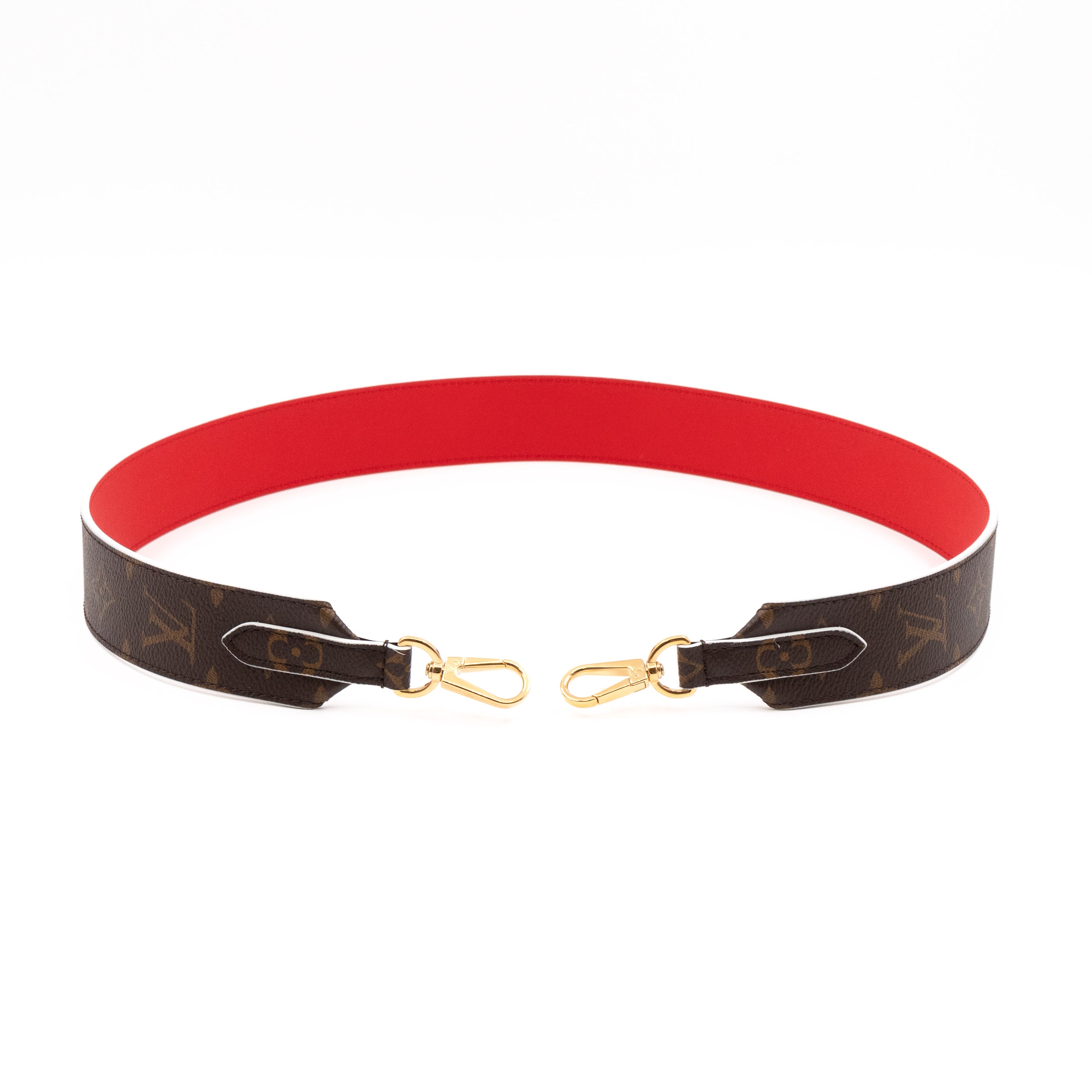 Bandoulière Shoulder Strap Monogram Red Leather