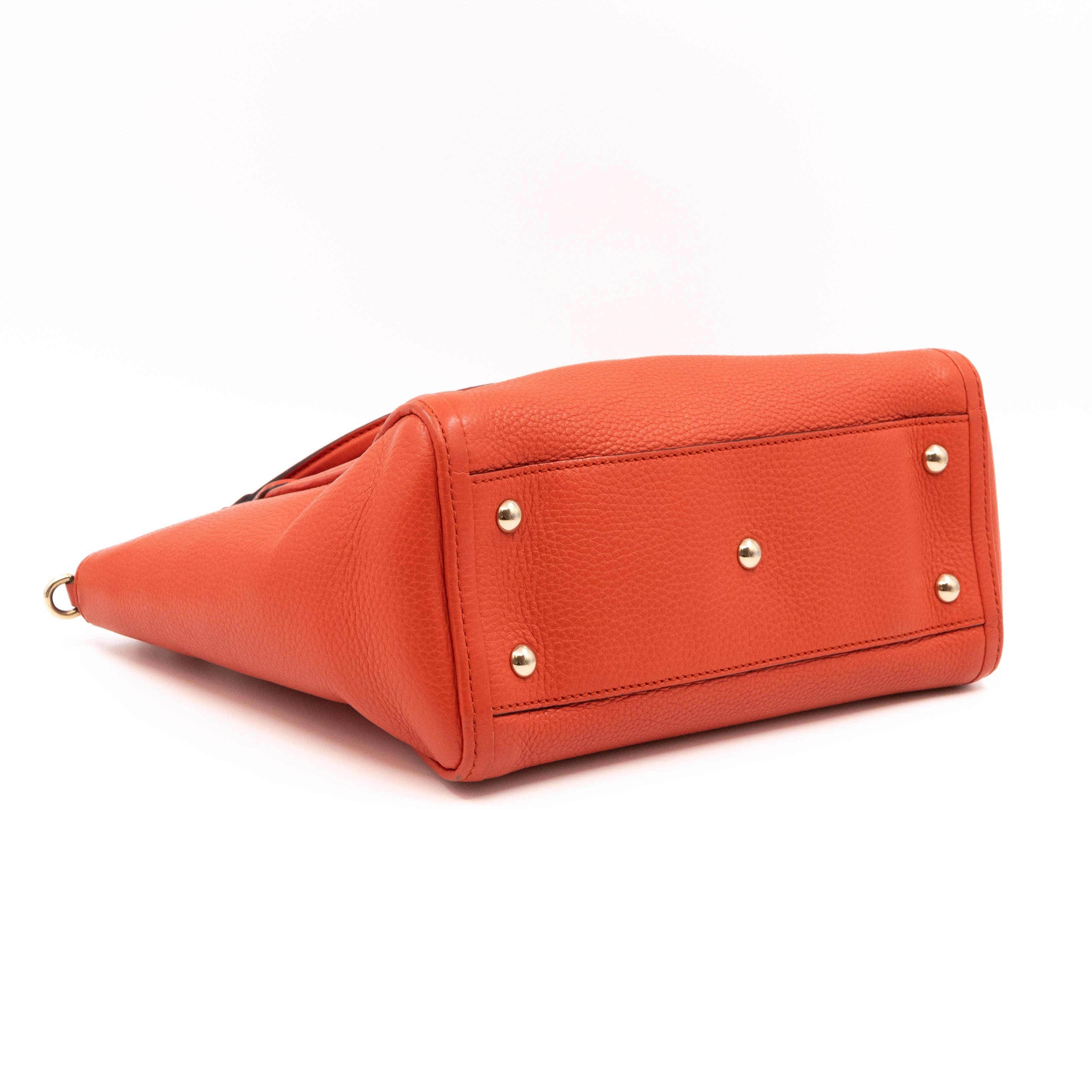 Soho Two Way Shoulder Bag Orange Leather