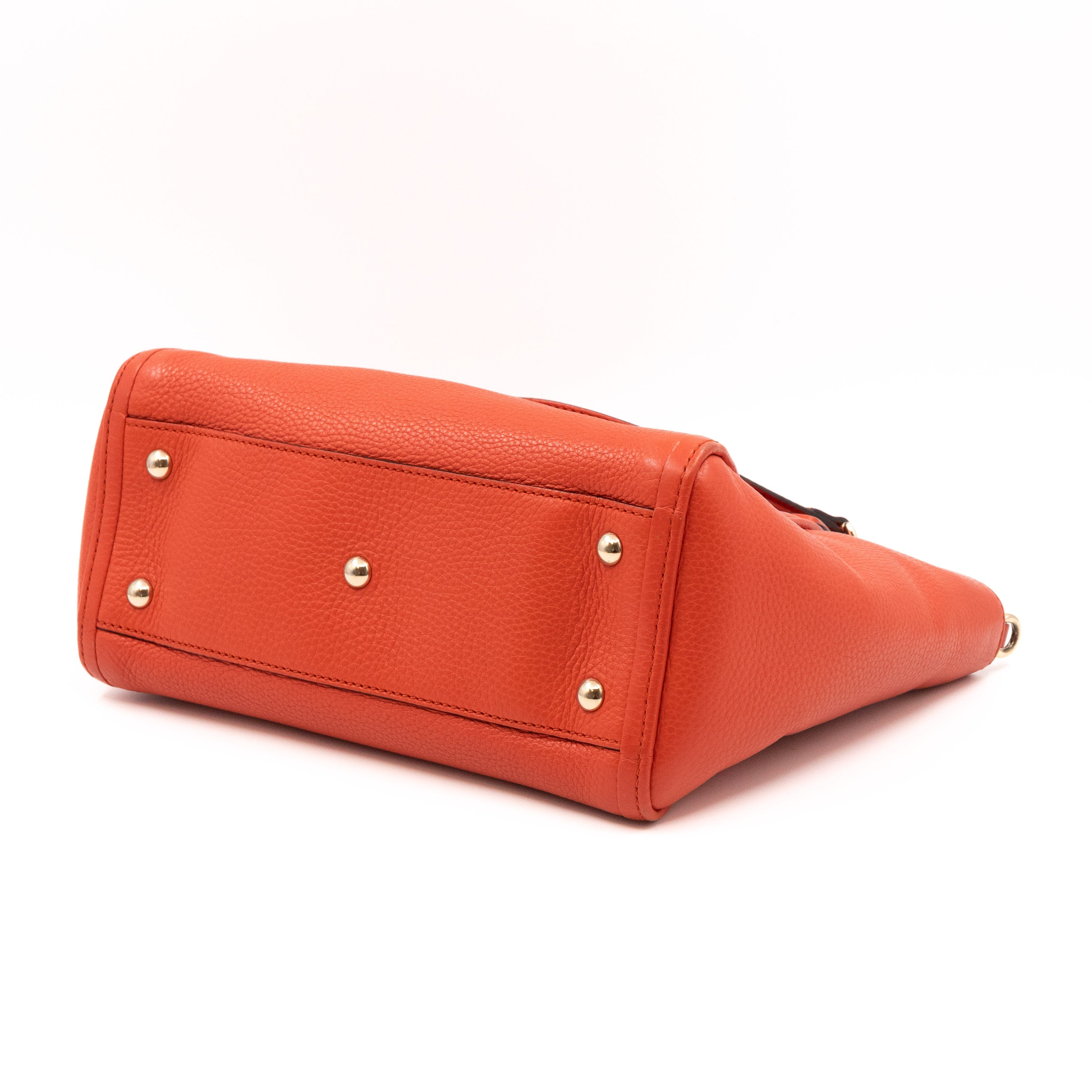 Soho Two Way Shoulder Bag Orange Leather