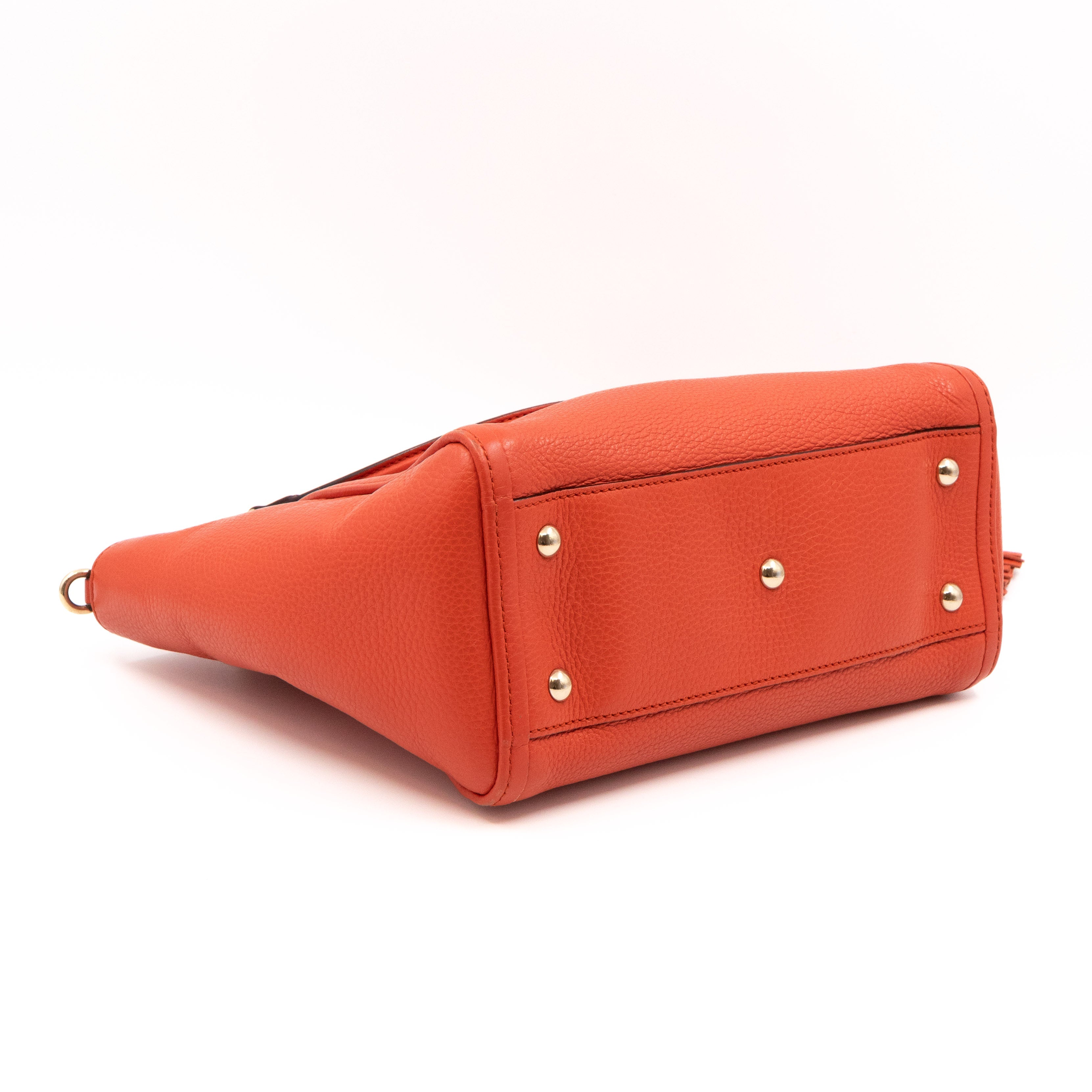 Soho Two Way Shoulder Bag Orange Leather