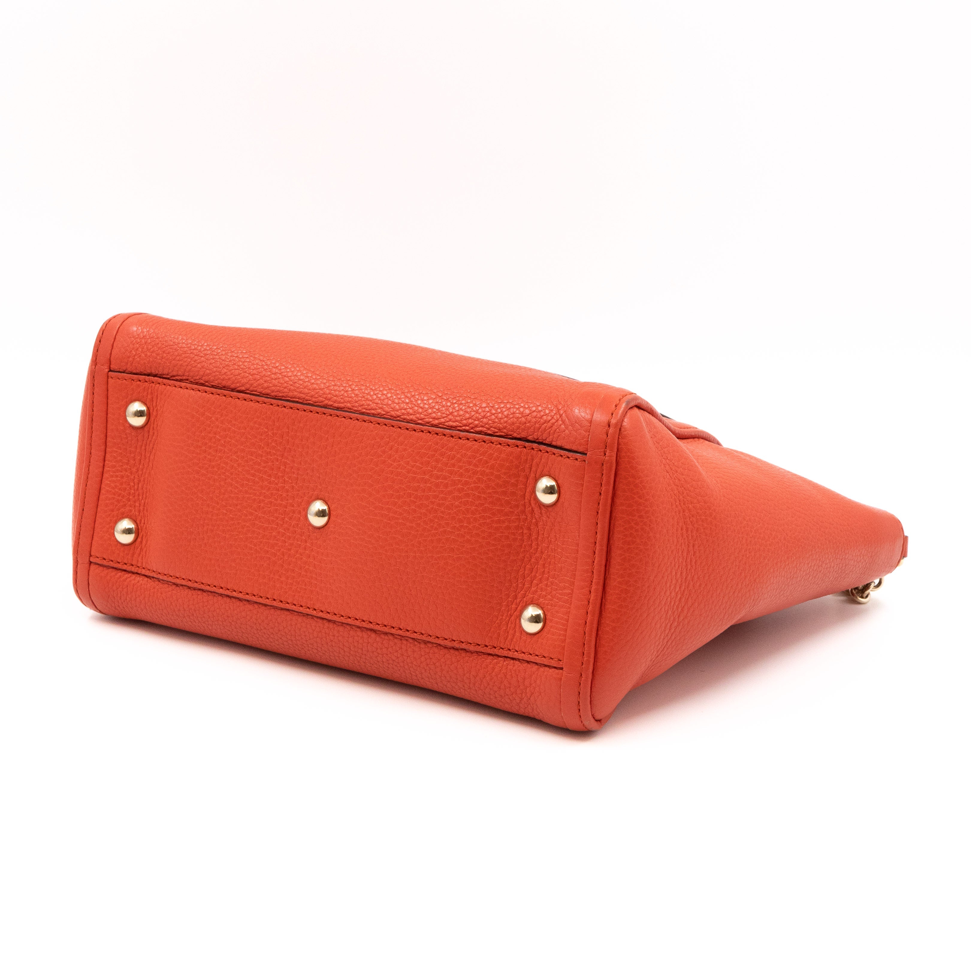 Soho Two Way Shoulder Bag Orange Leather