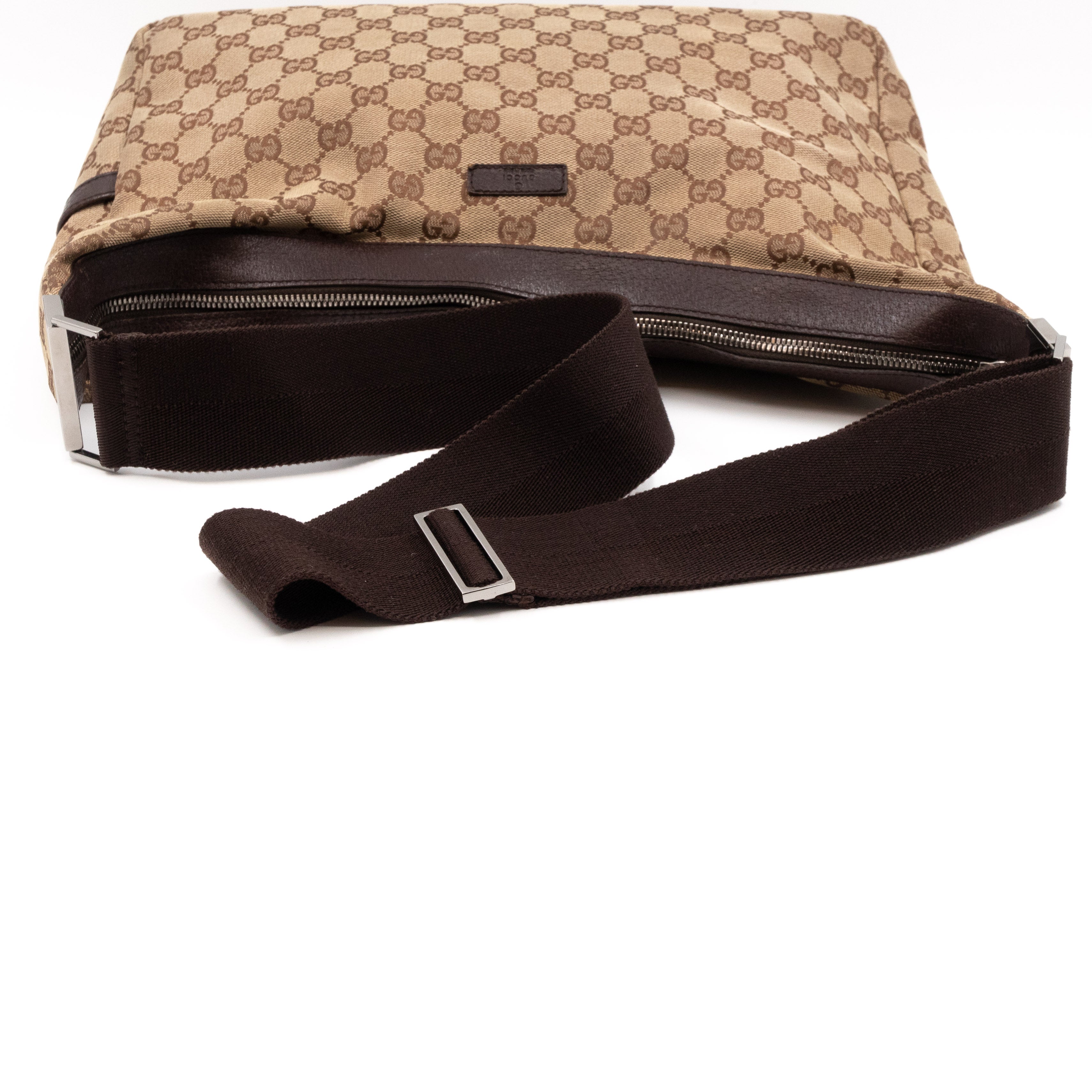 Saddle Zip Messenger Bag Medium GG Canvas