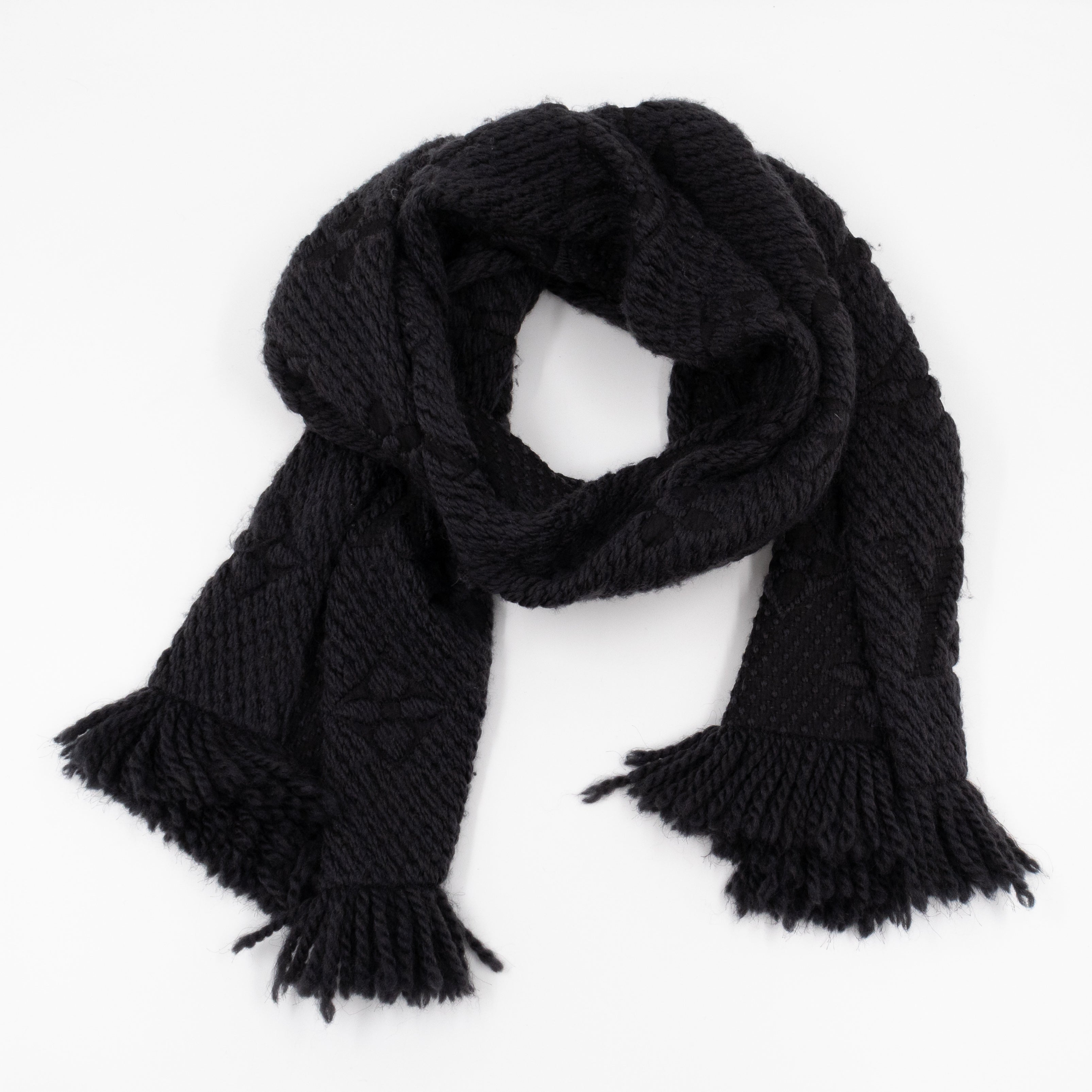 Louis Vuitton Cashmere Monogram Reykjavik Scarf Black - Luxury Helsinki