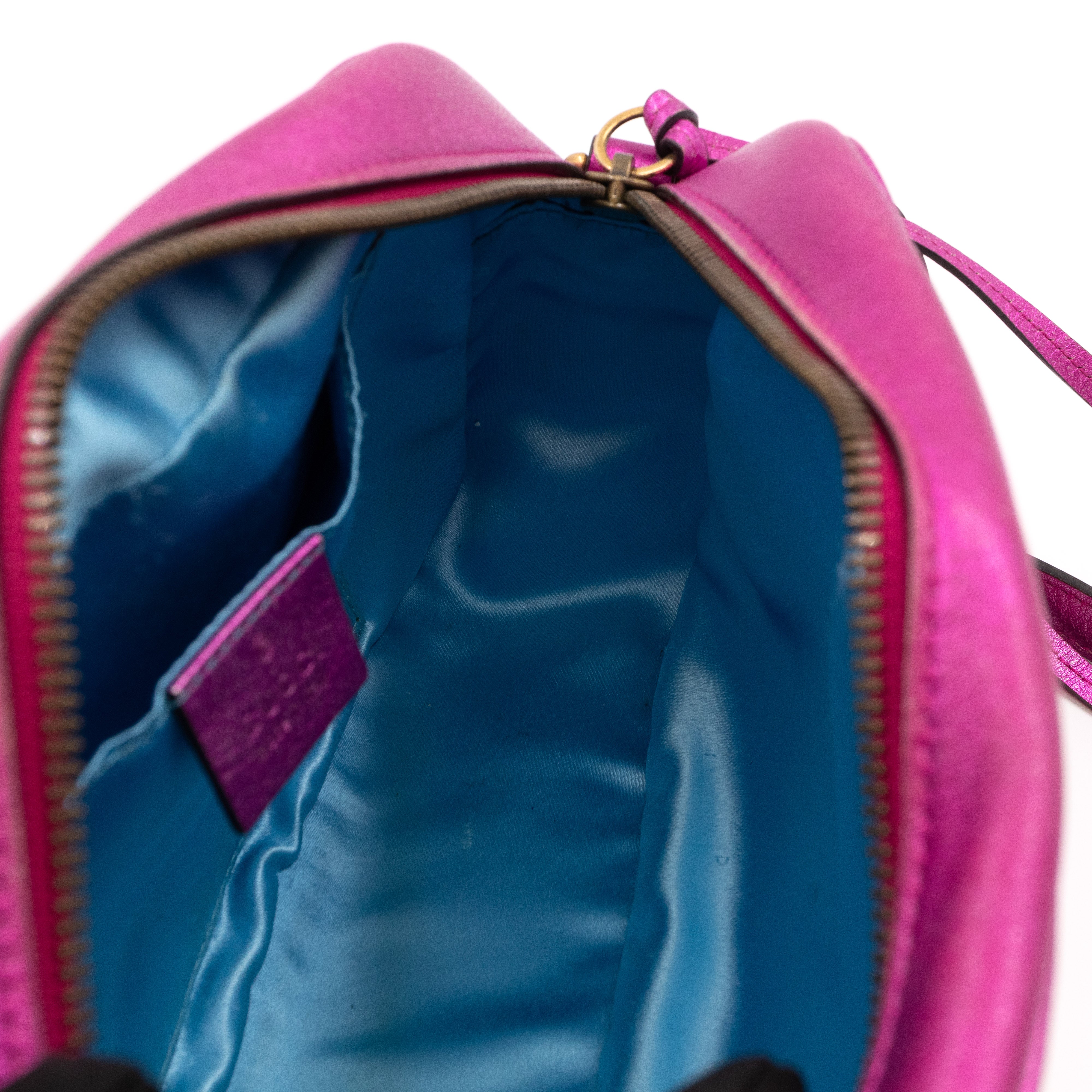 GG Marmont Matelassé Small Metallic Pink Leather