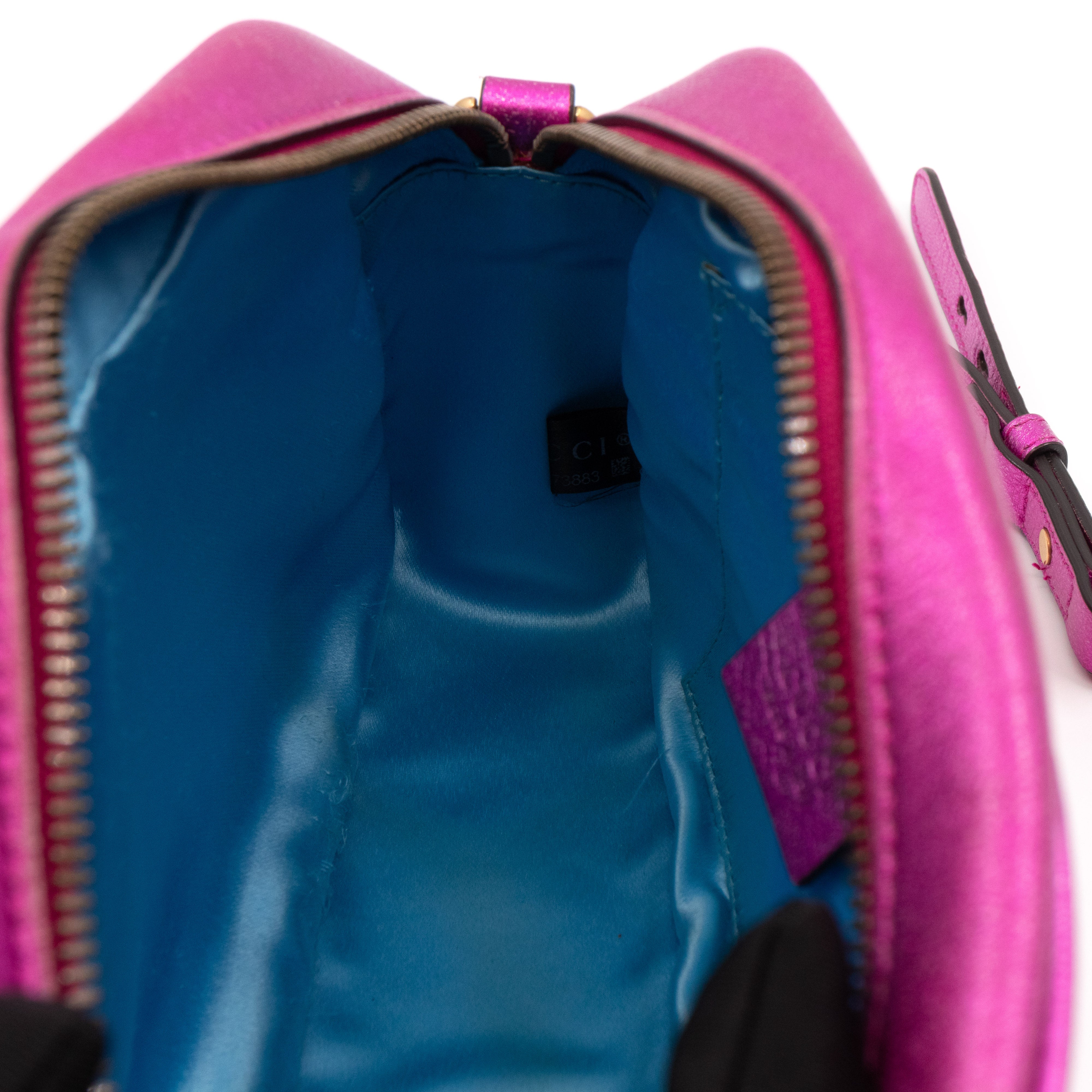 GG Marmont Matelassé Small Metallic Pink Leather