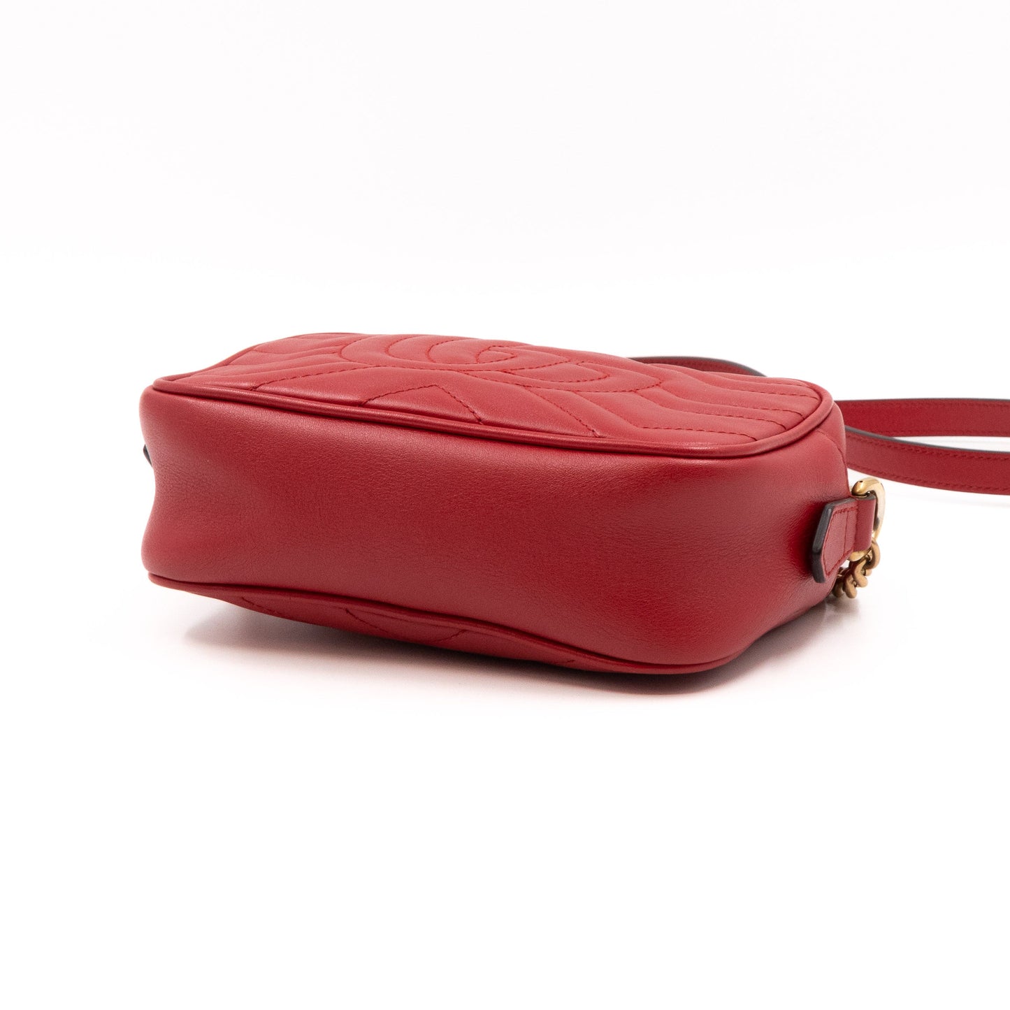 GG Marmont Matelassé Mini Red Leather