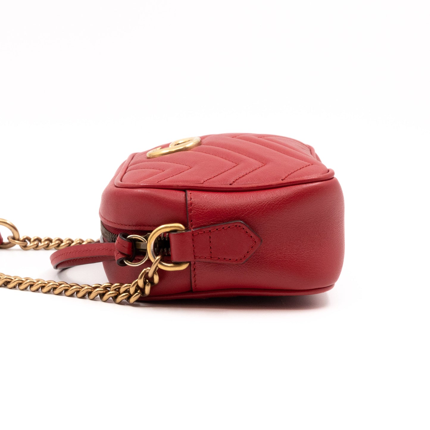 GG Marmont Matelassé Mini Red Leather