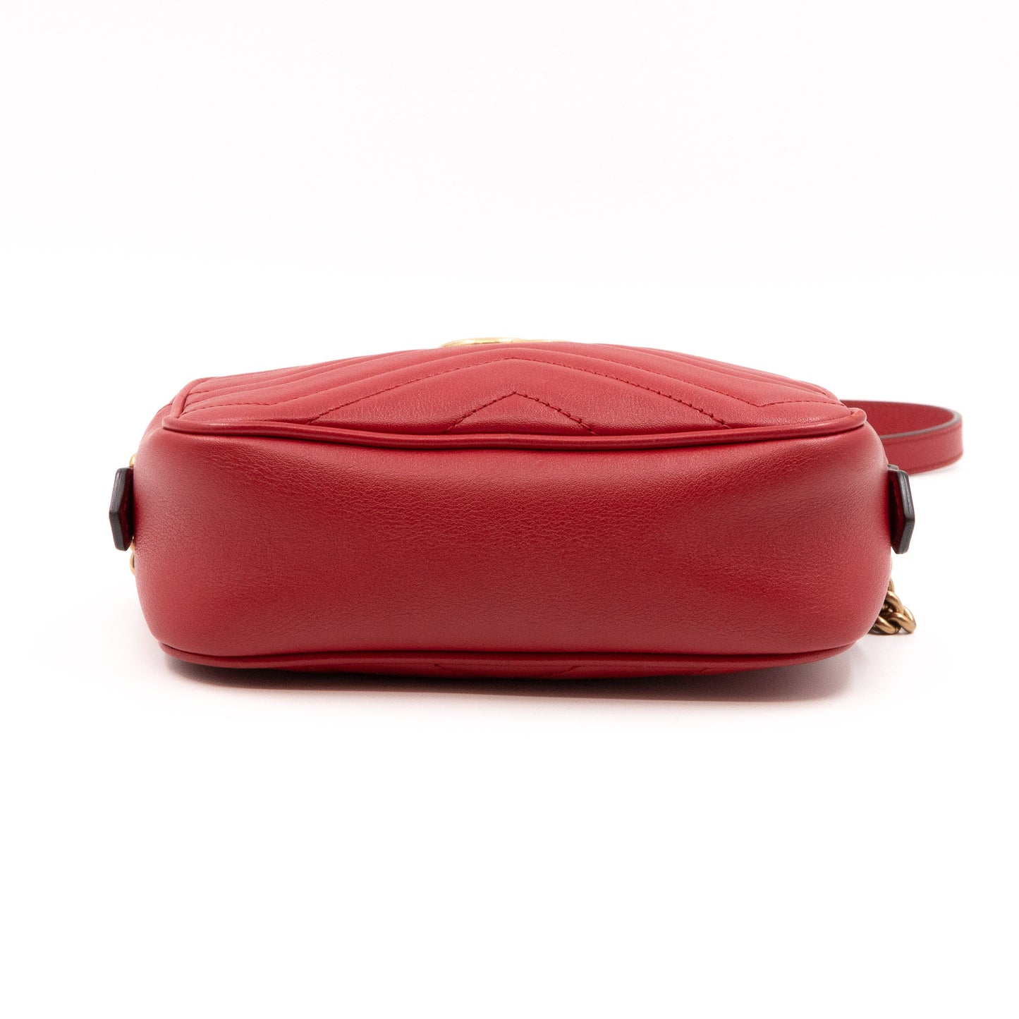 GG Marmont Matelassé Mini Red Leather