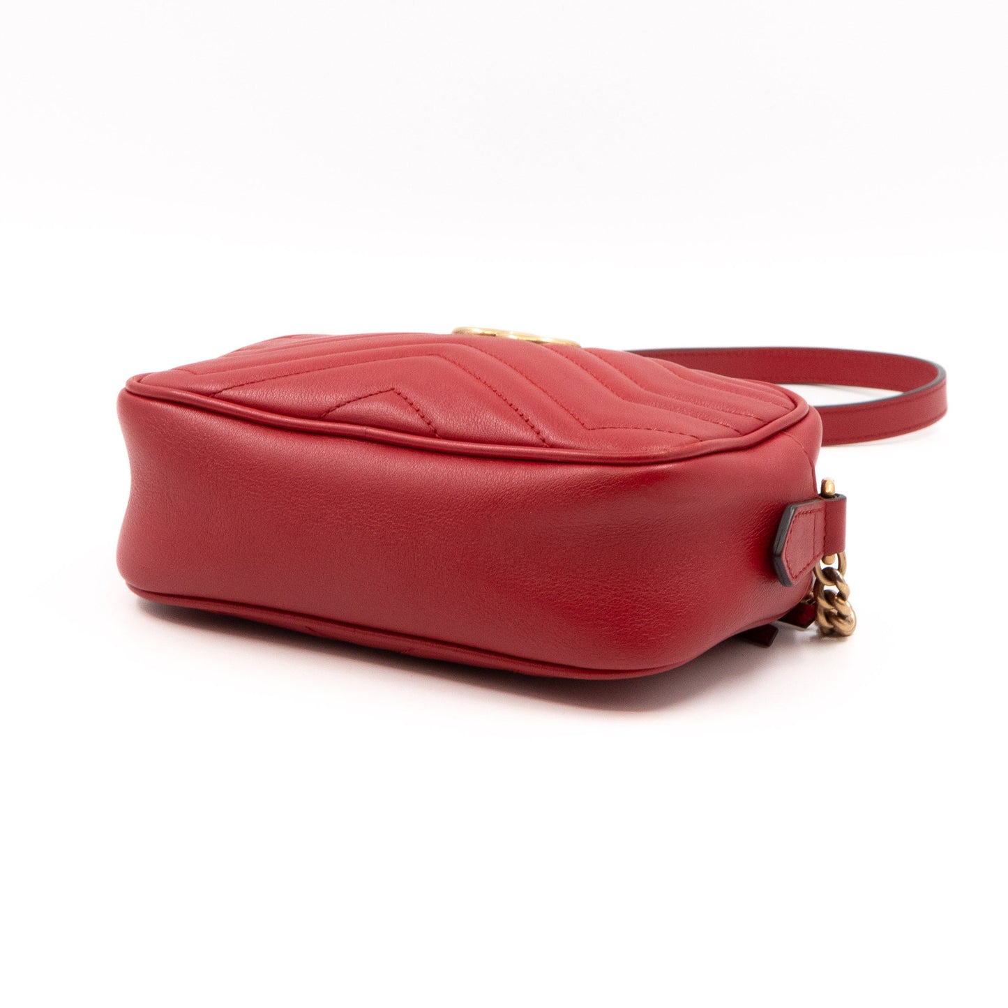 GG Marmont Matelassé Mini Red Leather