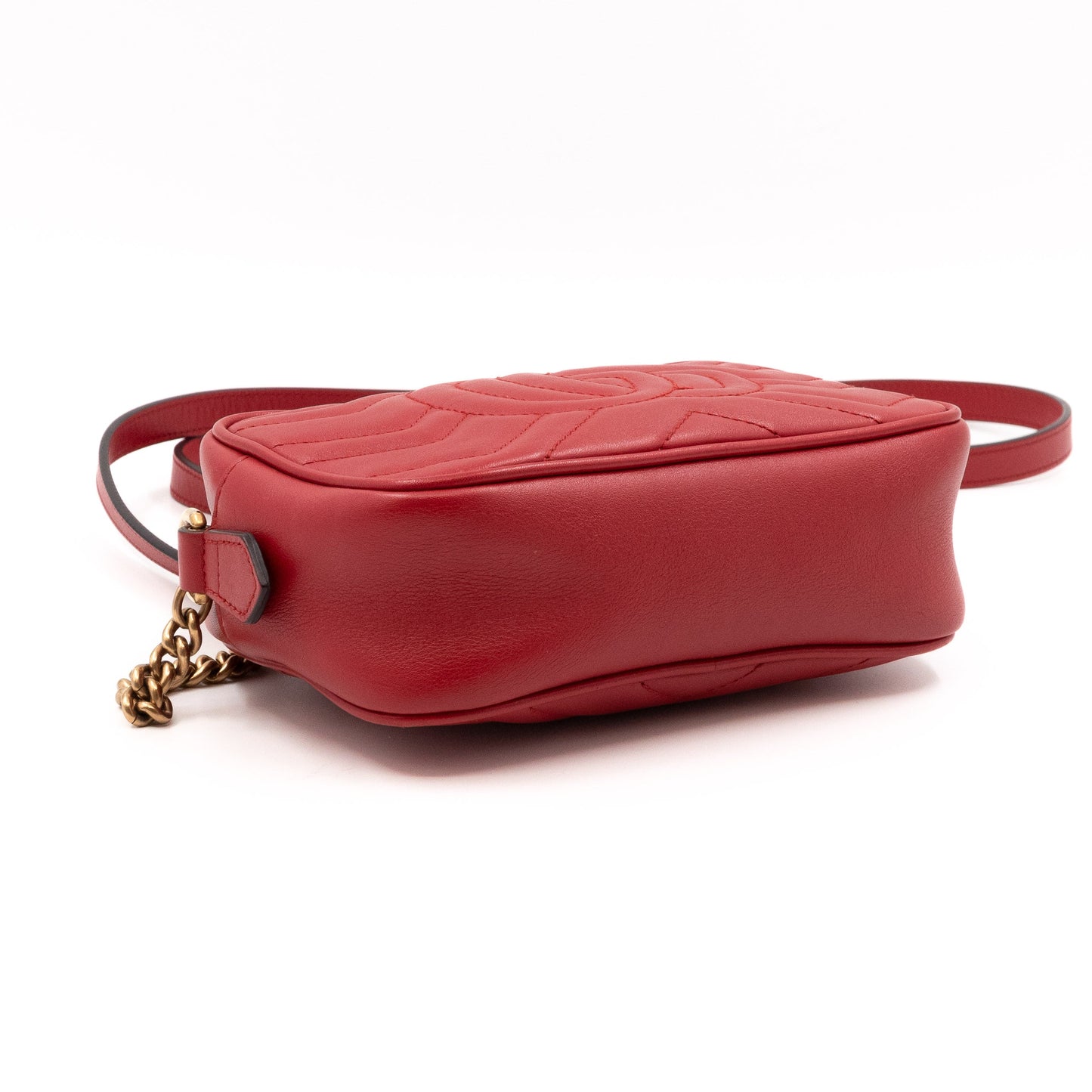 GG Marmont Matelassé Mini Red Leather