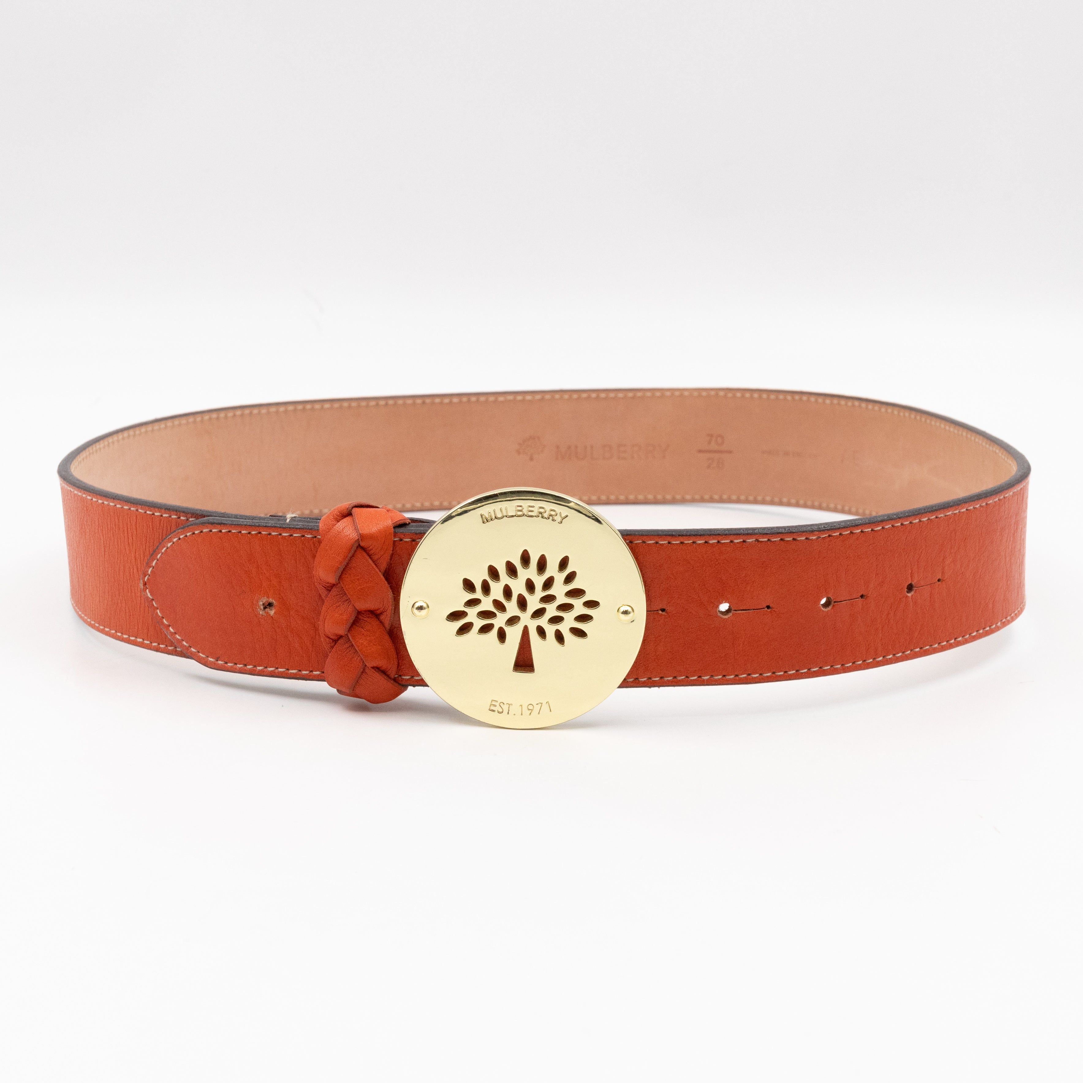 Daria Burnt Orange Leather Belt 70/28