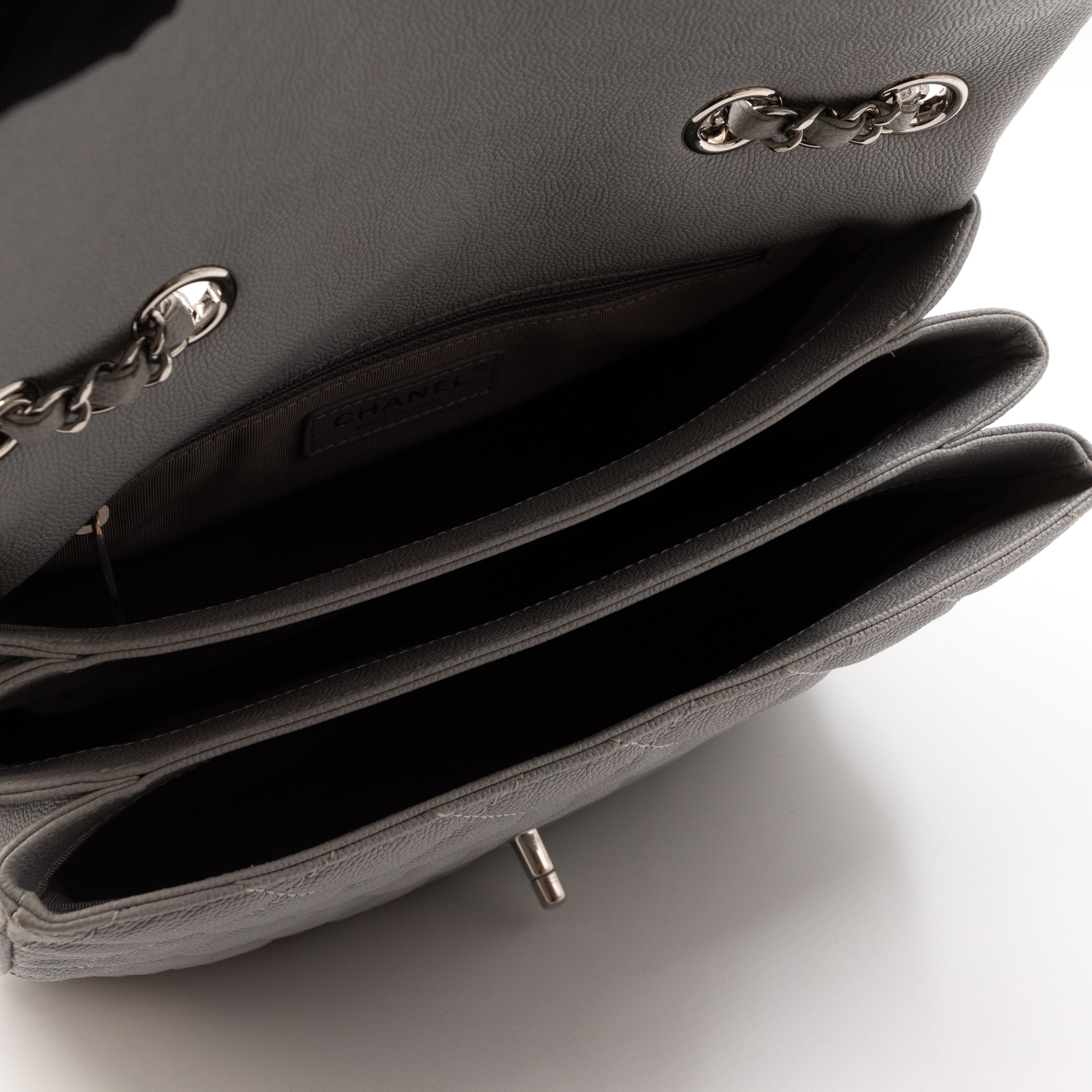 Classic Flap Urban Companion Bag Grey Caviar Silver